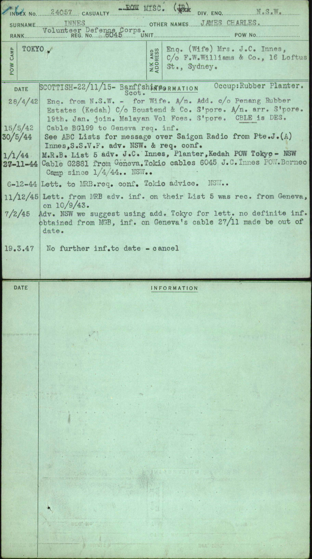 Innes, James Charles, 6045