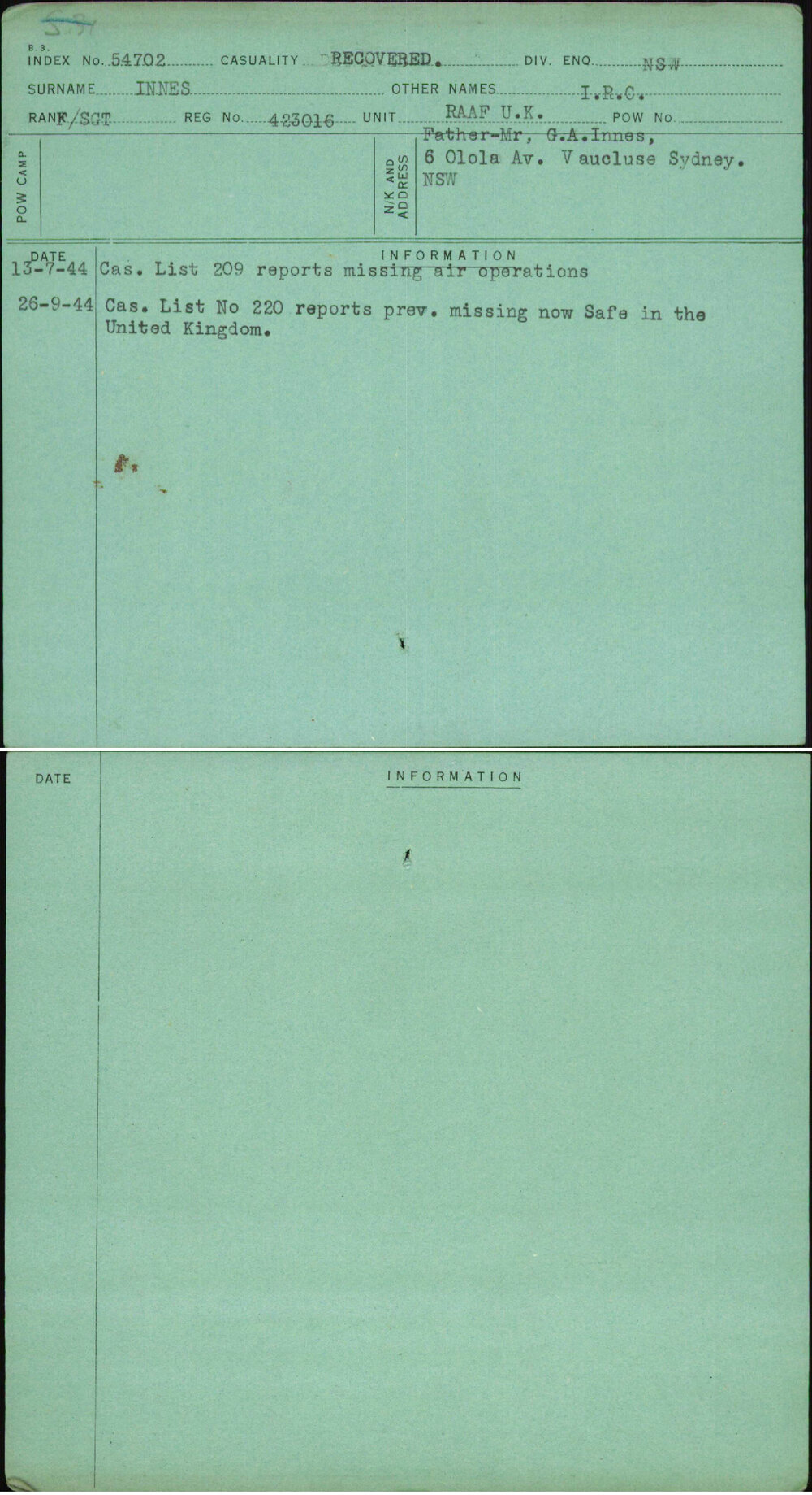 Innes, I R C, 423016