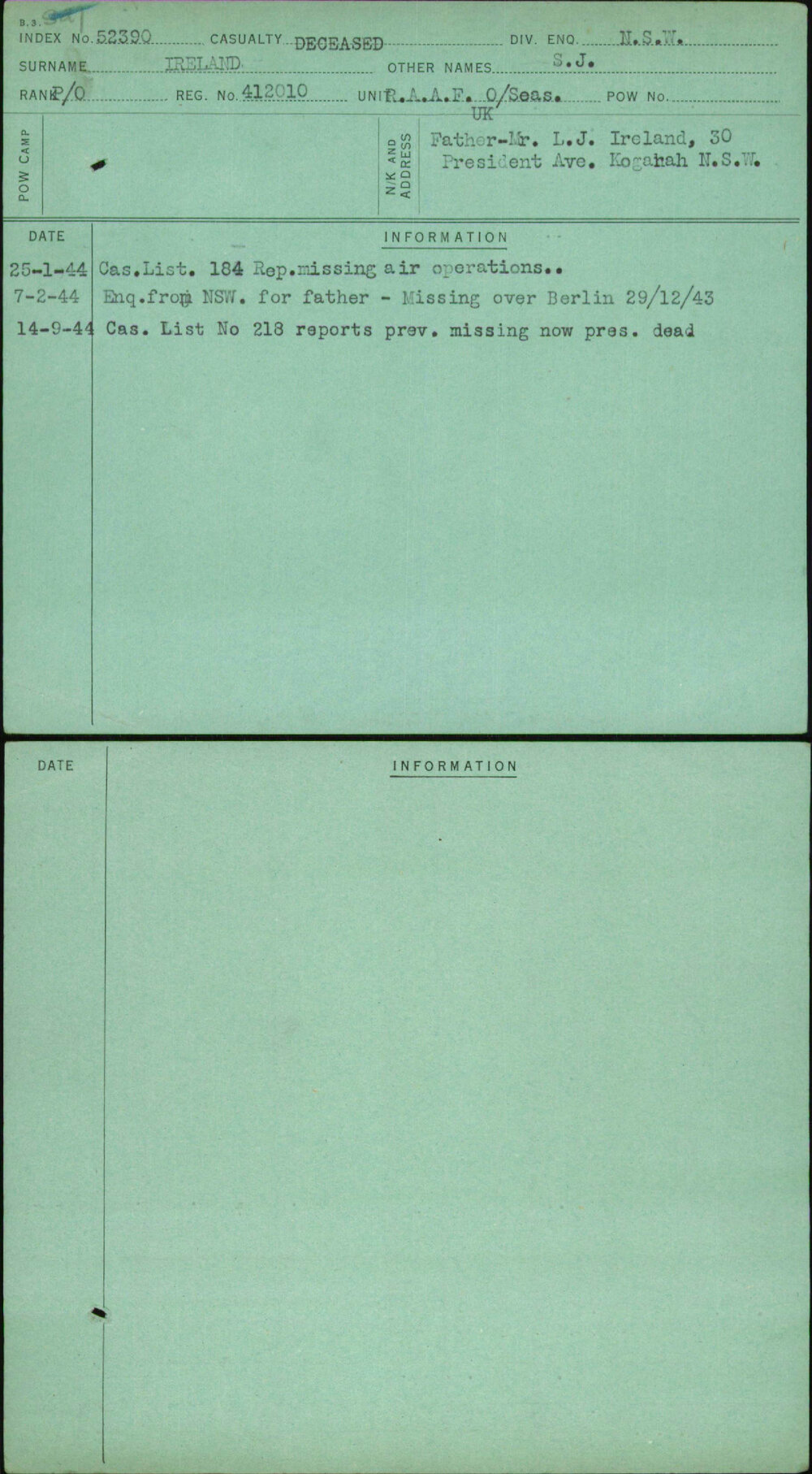 Ireland, S J, 412010