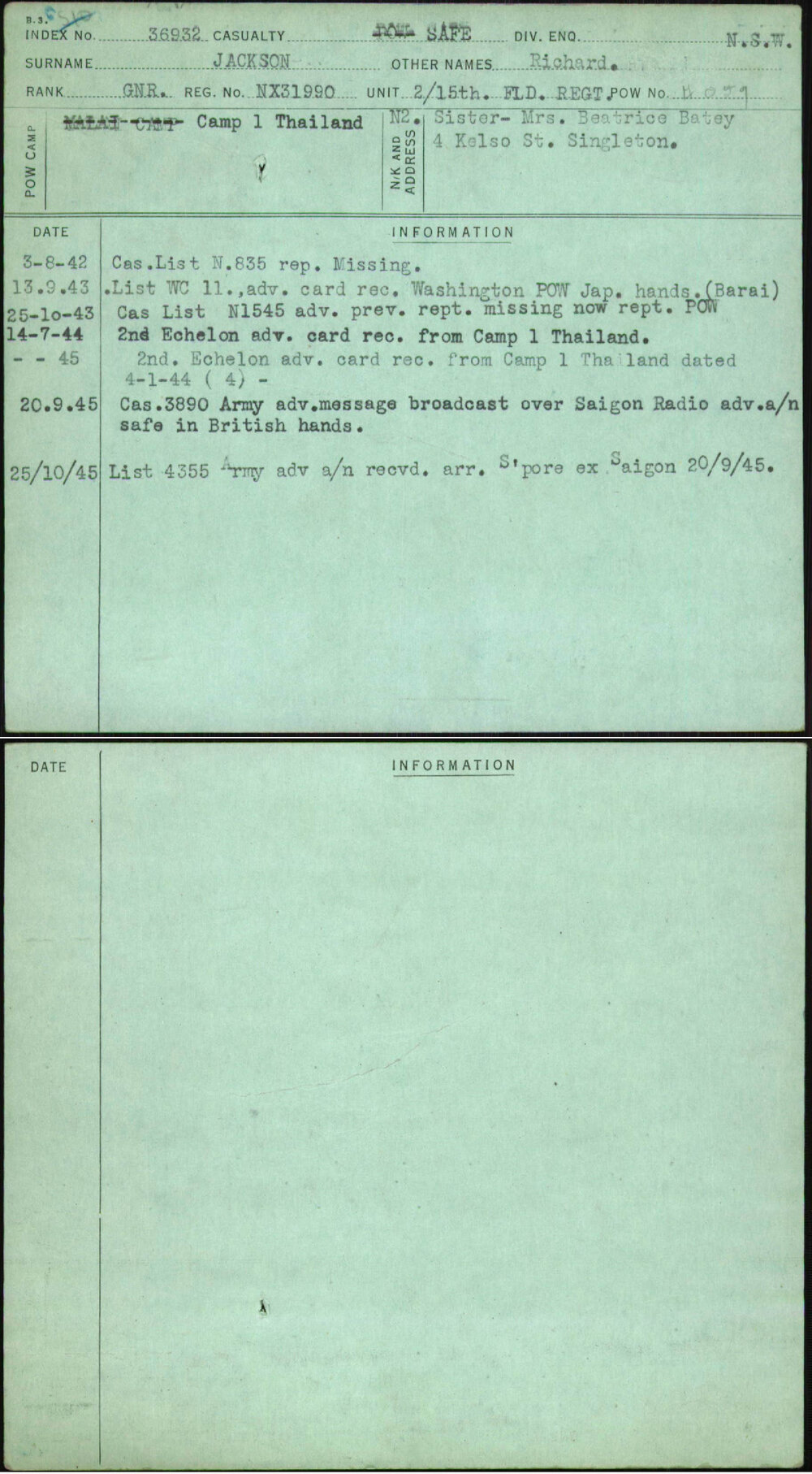 Jackson, Richard, NX31990