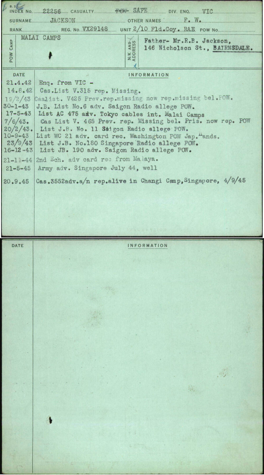 Jackson, F W, VX29148