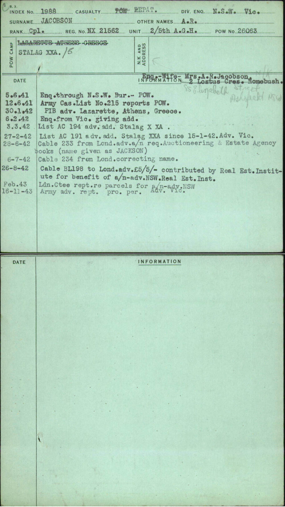 Jacobson, A R, NX21562