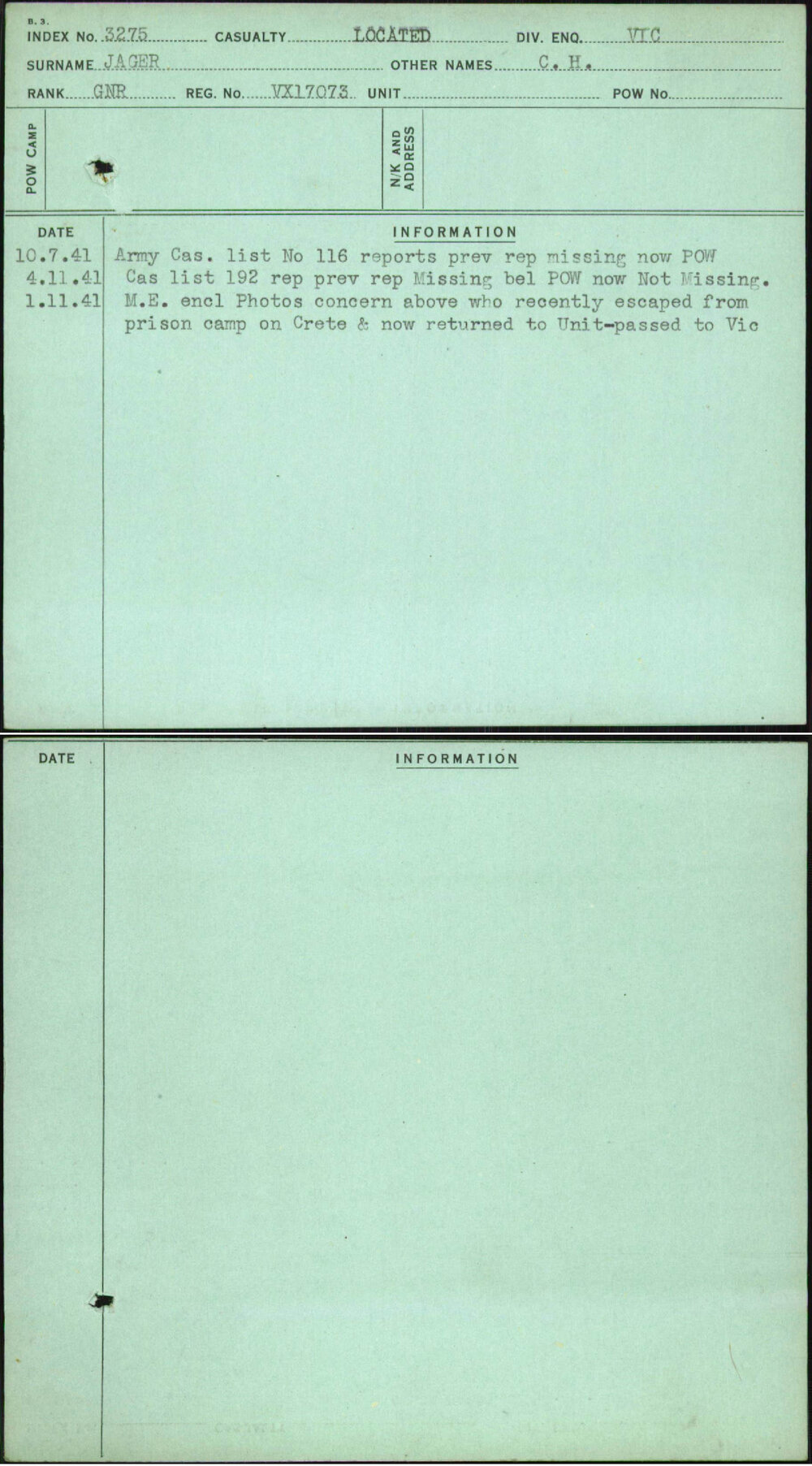 Jager, C H, VX17073