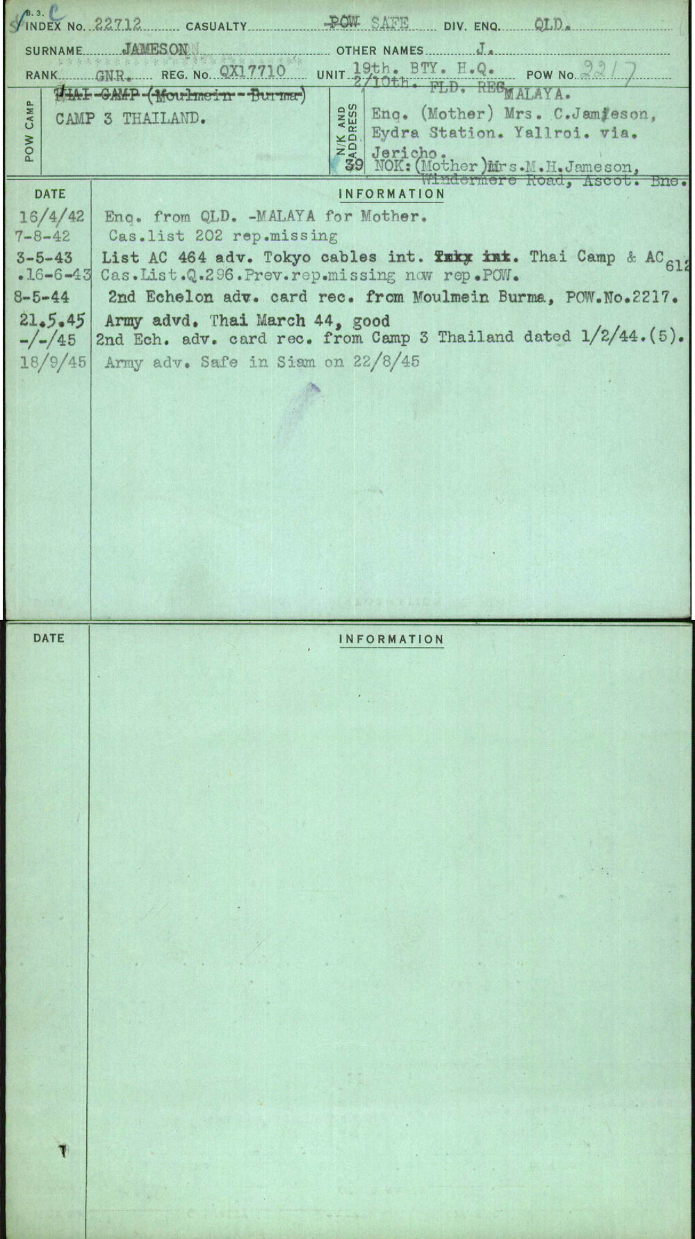 Jameson, J, QX17710