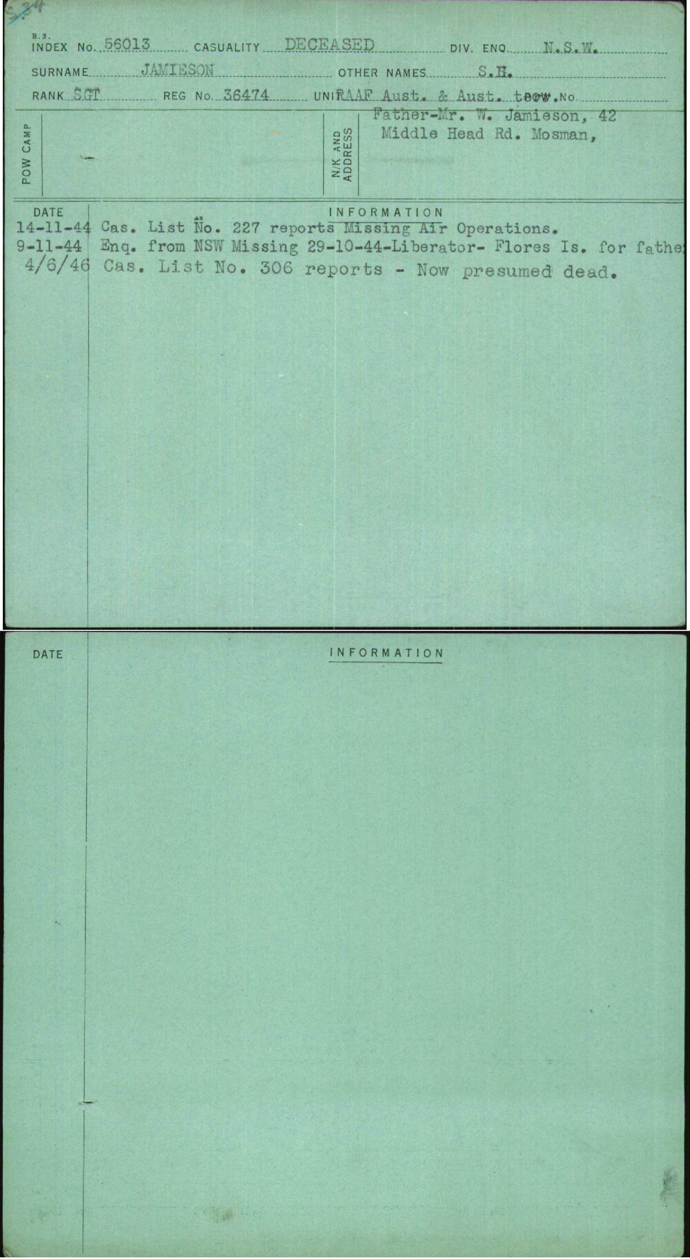 Jamieson, S H, 36474