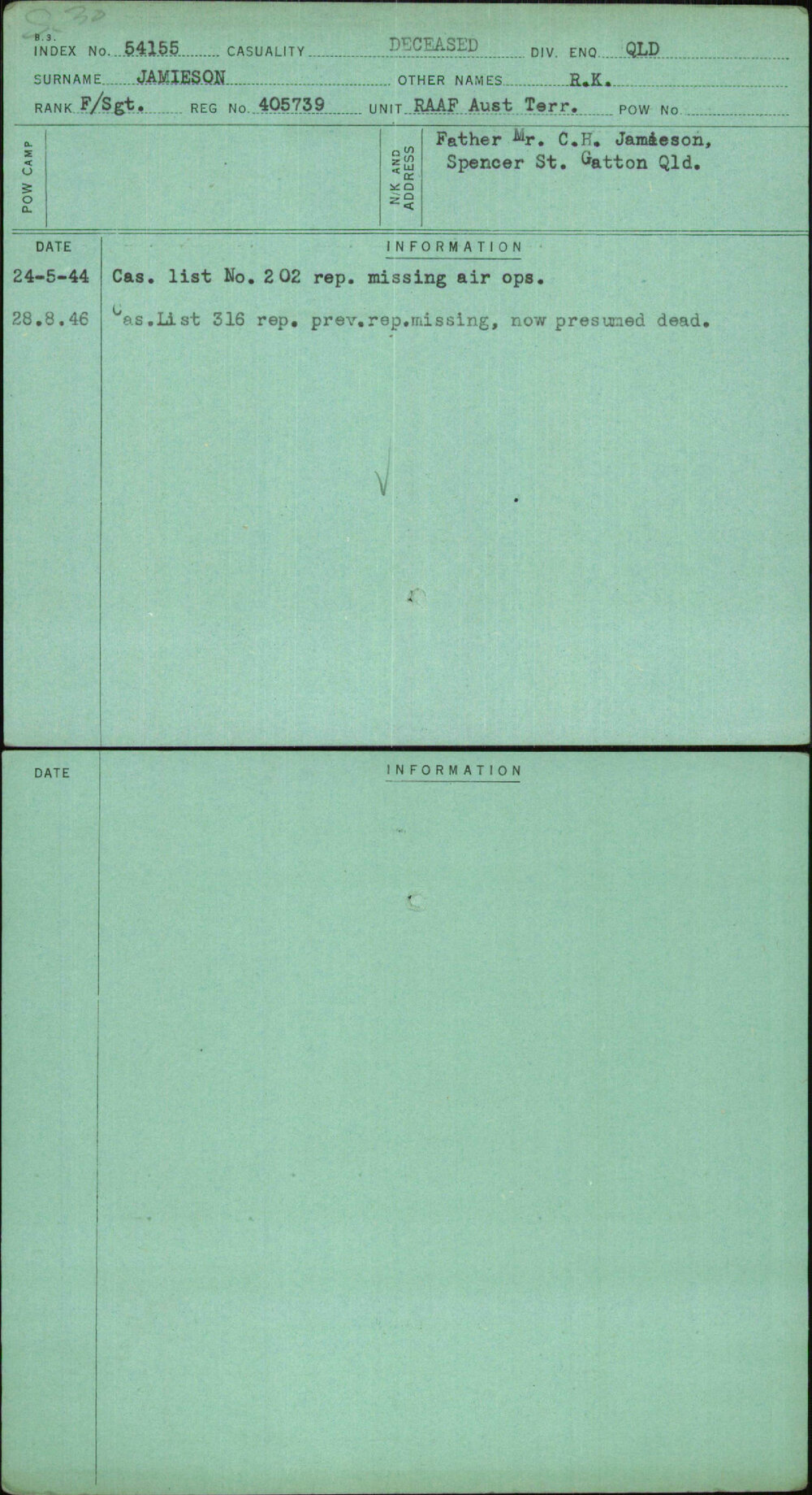 Jamieson, R K, 405739