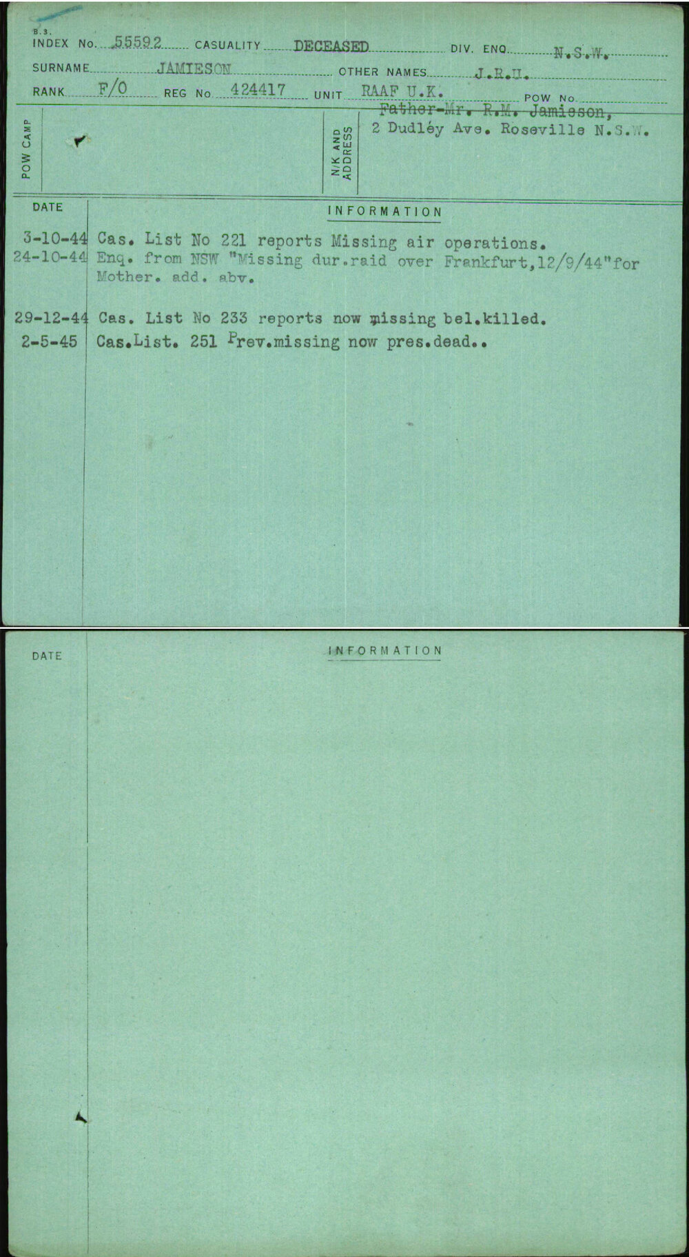 Jamieson, J R U, 424417