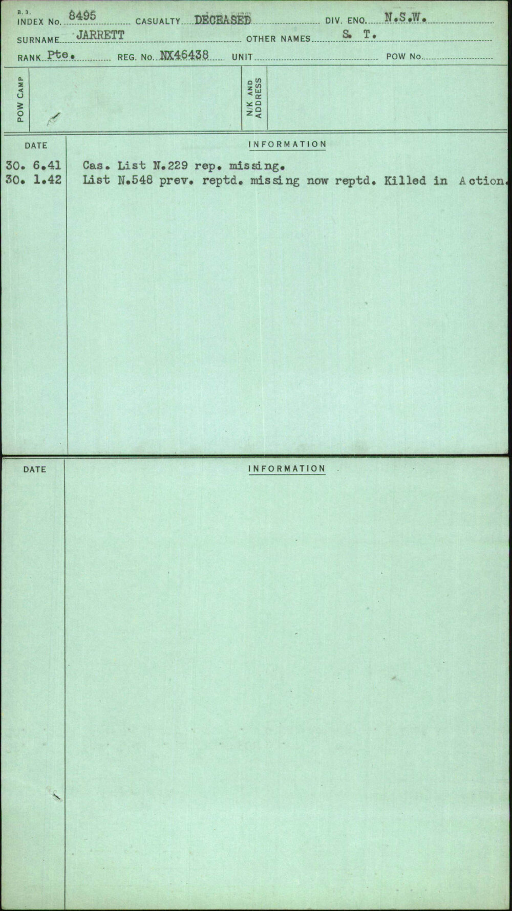 Jarrett, S T, NX46438