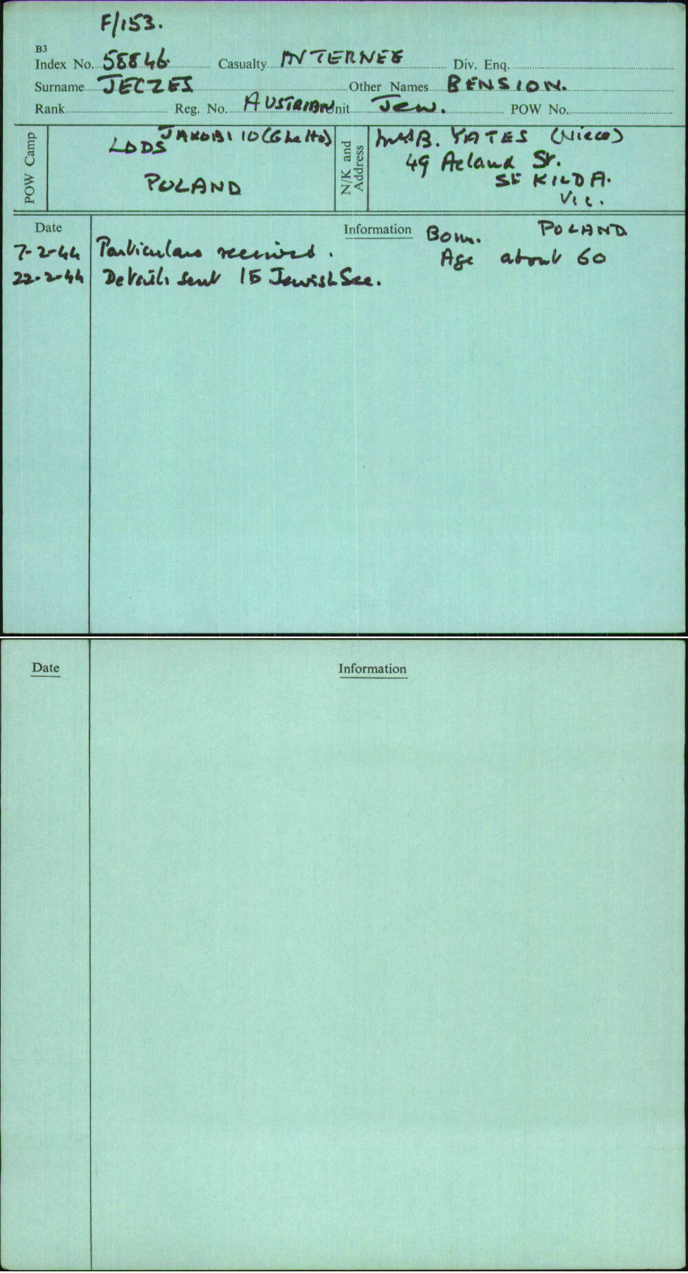 Jeczes, Bension, Austrian