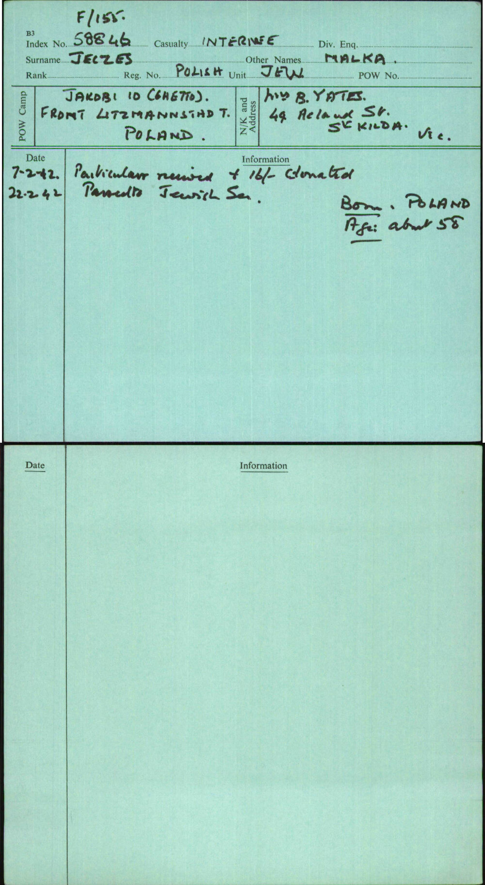 Jeczes, Malka, Polish