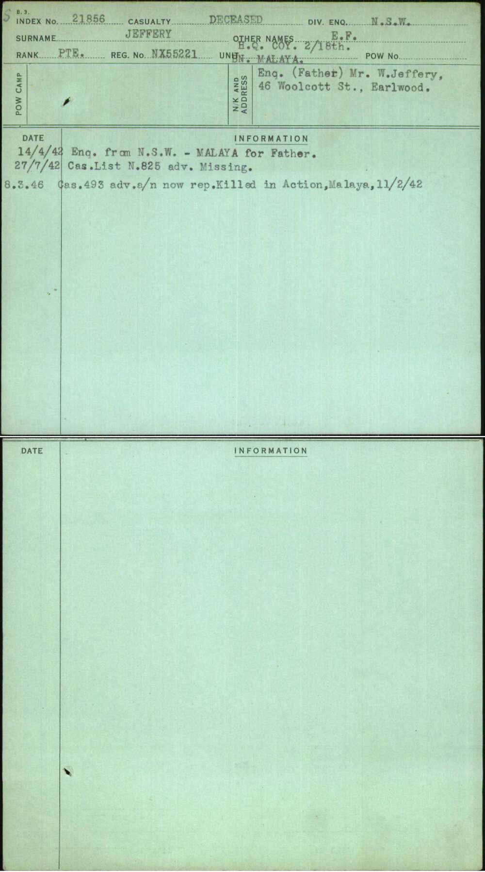 Jeffery, E F, NX55221