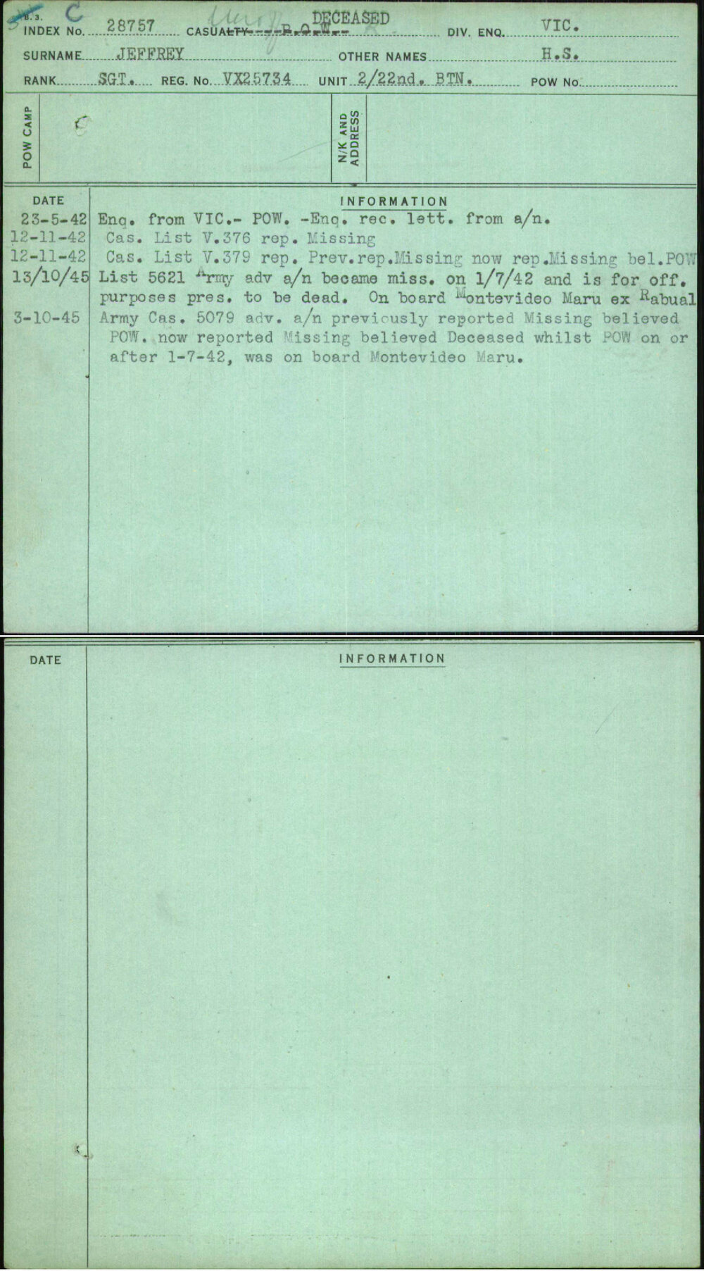 Jeffrey, H S, VX25734