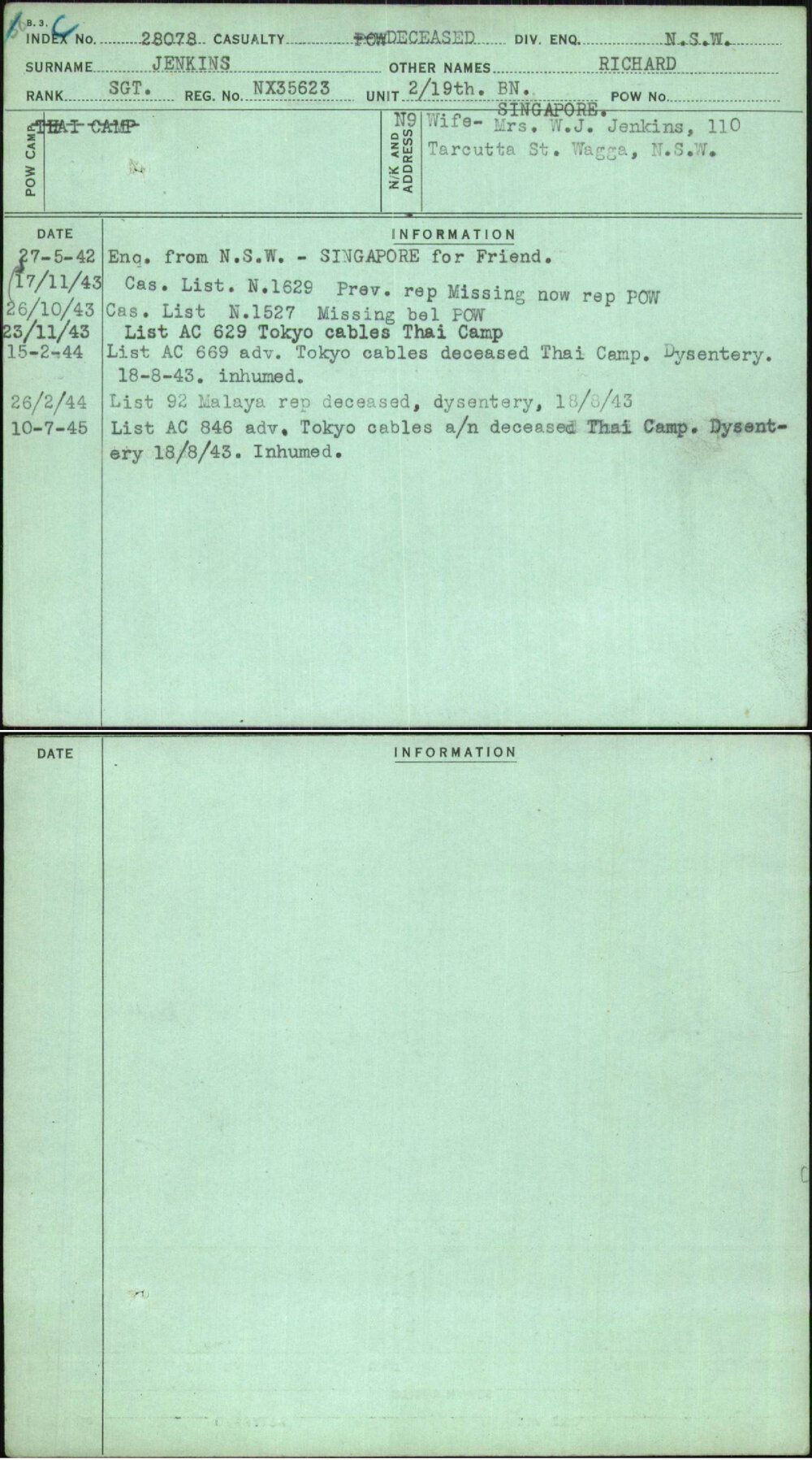 Jenkins, Richard, NX35623