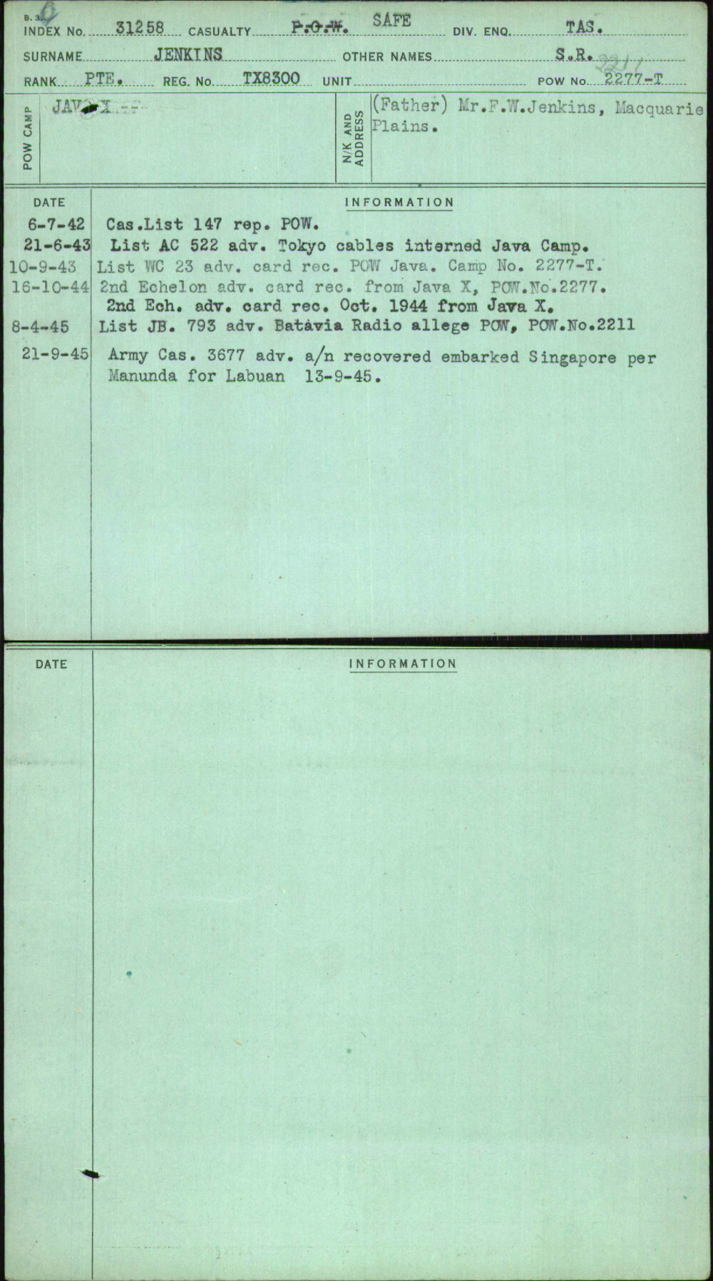 Jenkins, S R, TX8300