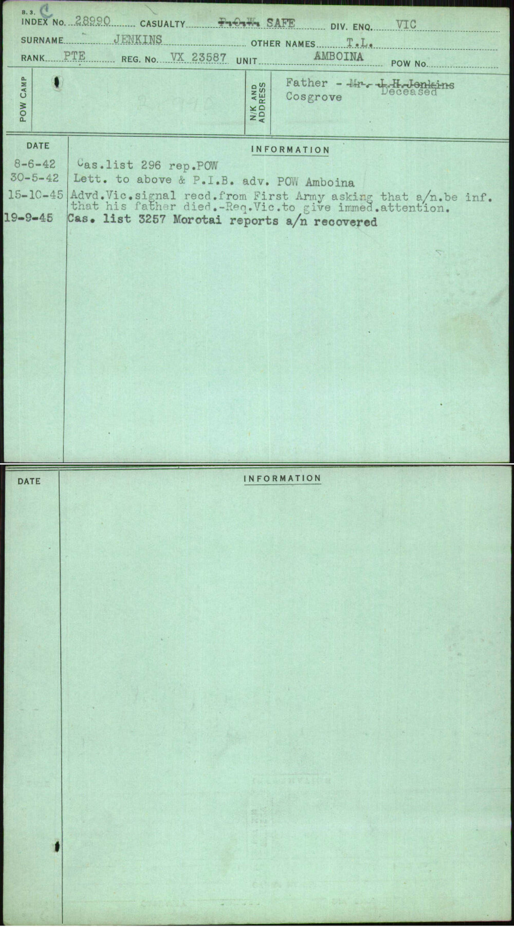 Jenkins, T L, VX23587