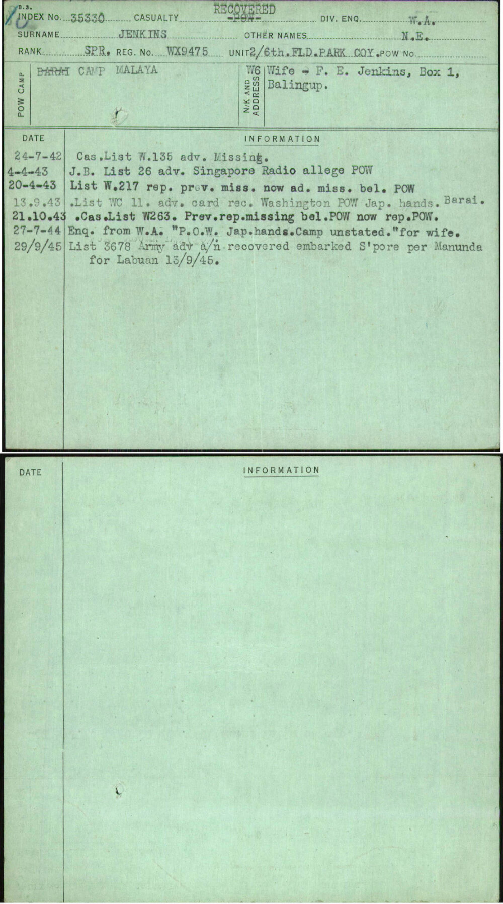 Jenkins, N E, WX9475