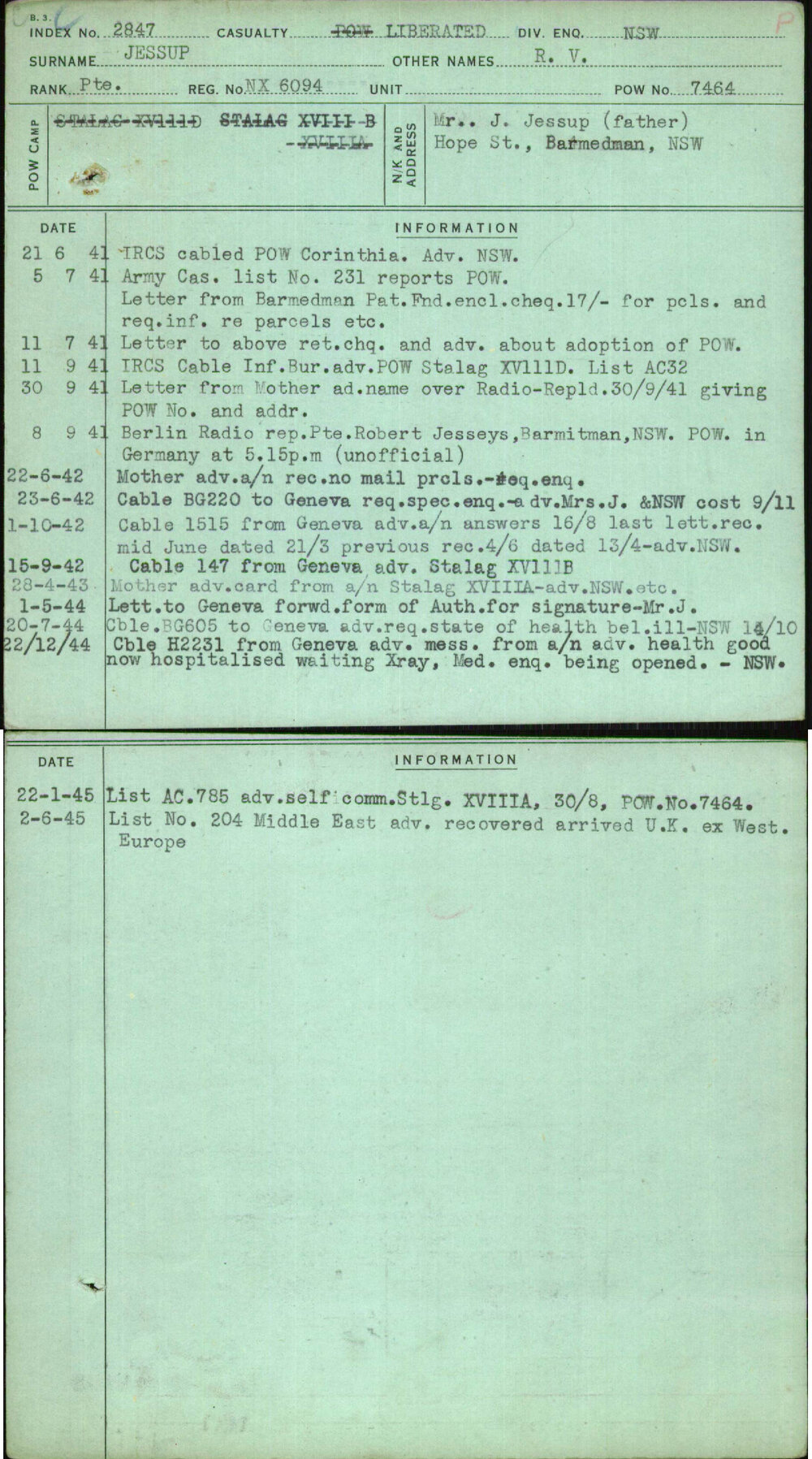 Jessup, R V, NX6094