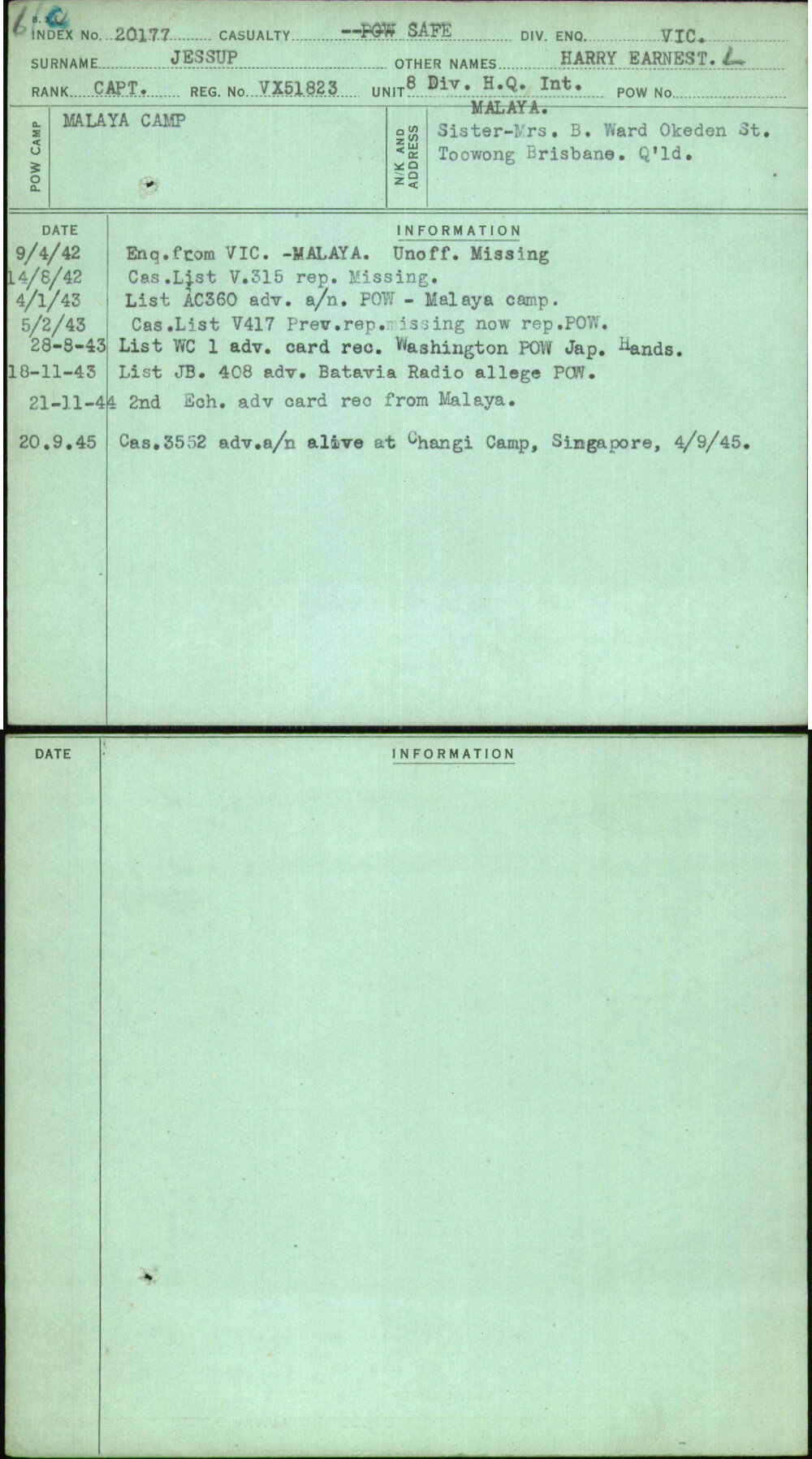 Jessup, Harry Earnest L, VX51823