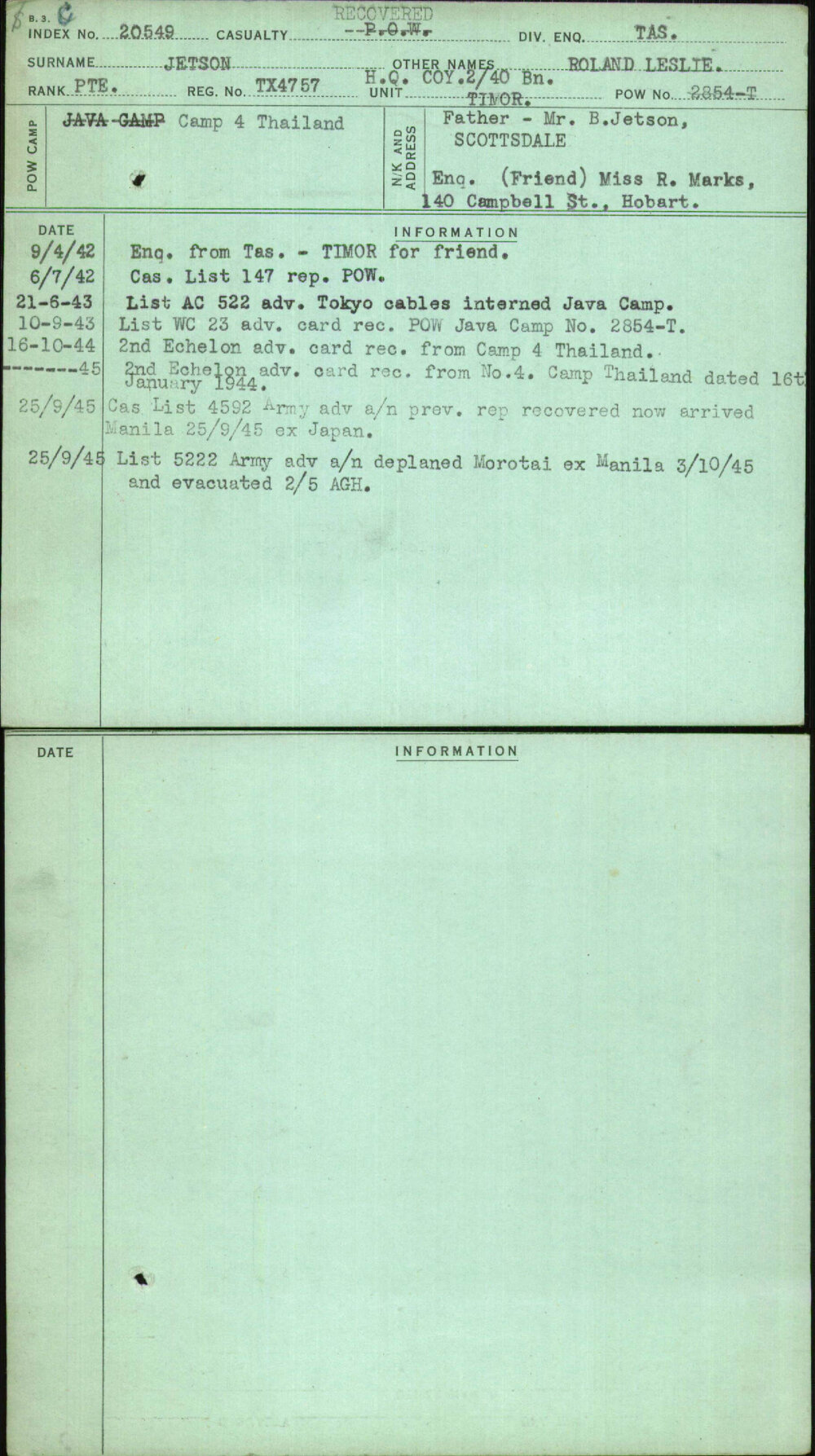 Jetson, Roland Leslie, TX4757