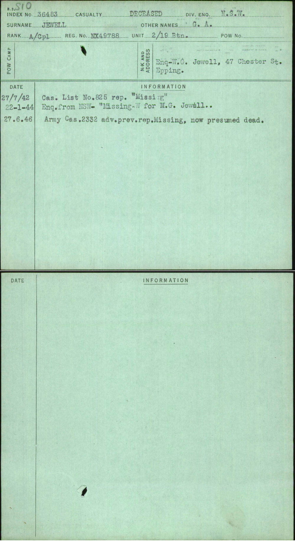 Jewell, G A, NX49788