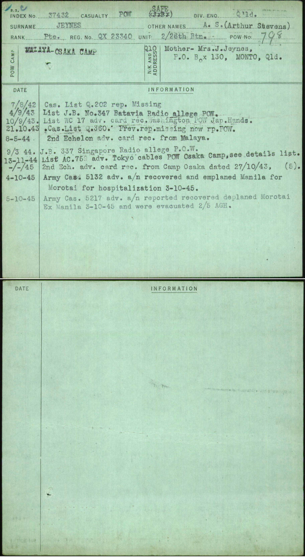 Jeynes, A S (Arthur Stevens), QX23340