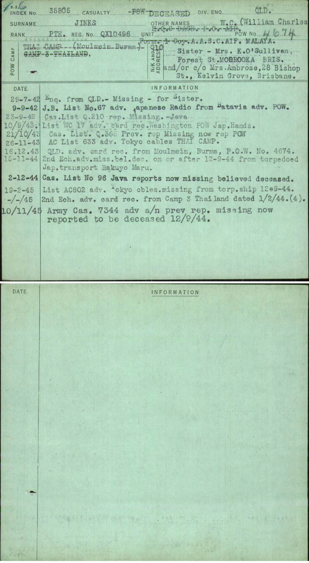 Jinks, W C (William Charles), QX10496