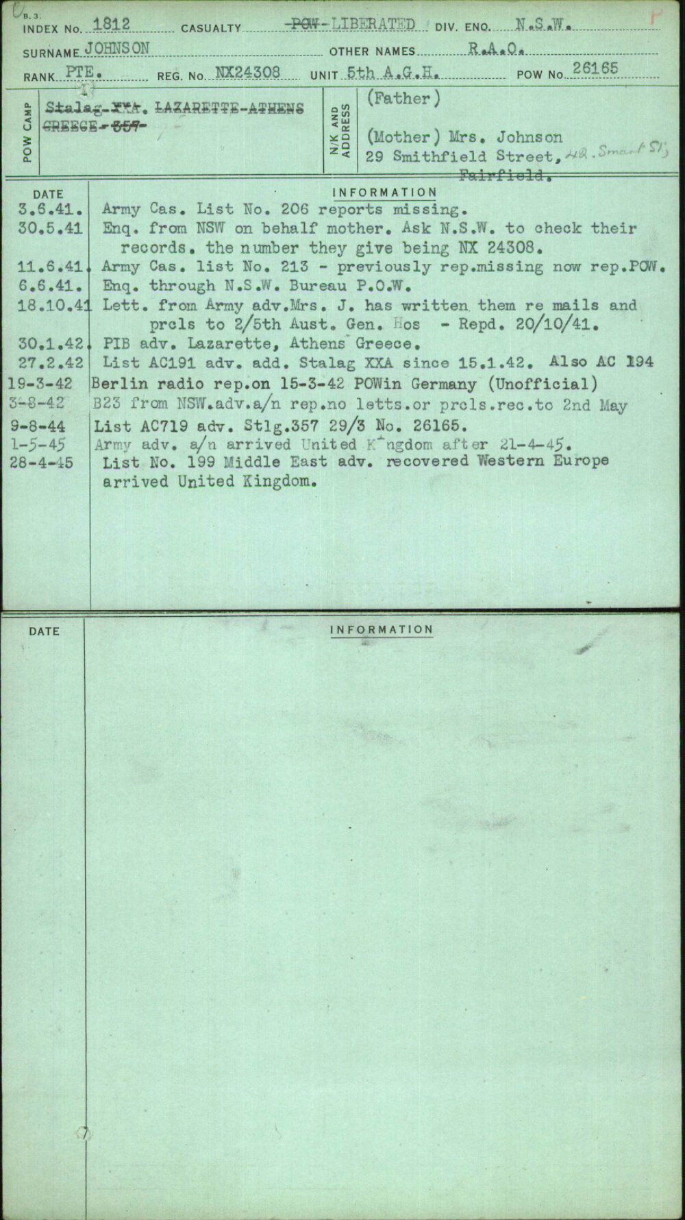 Johnson, R A O, NX24308