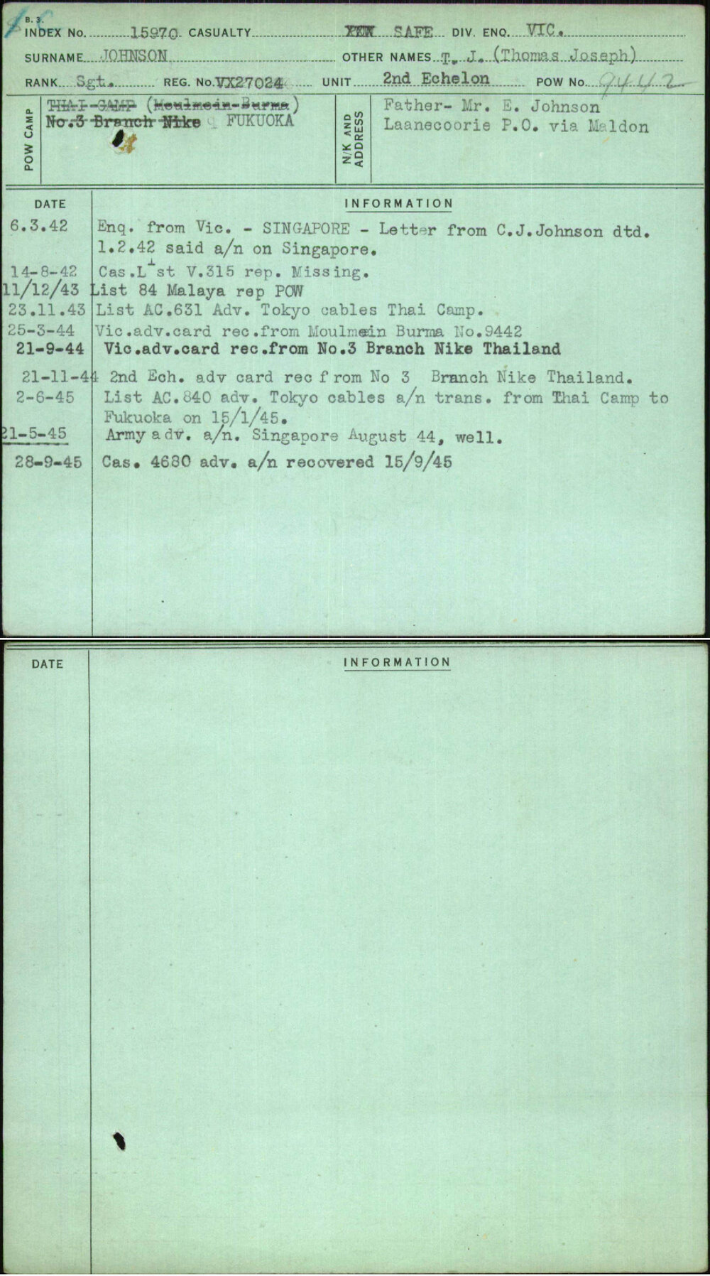 Johnson, T J (Thomas Joseph), VX27024