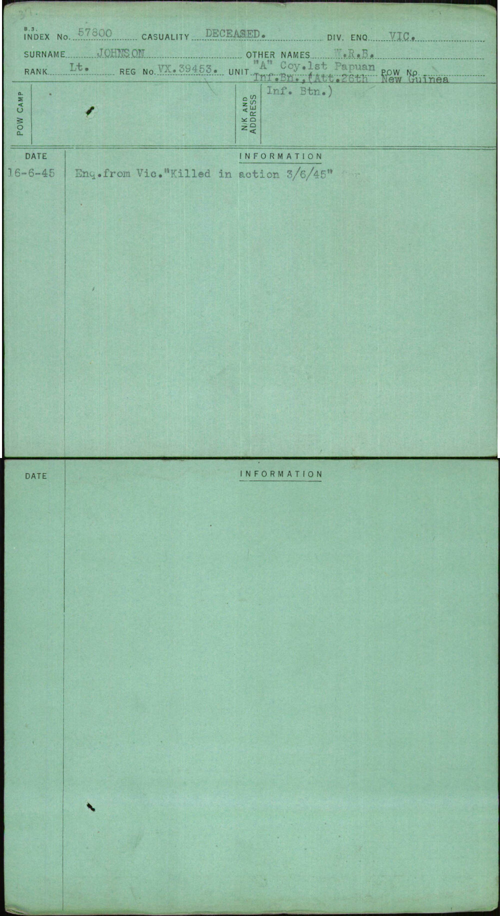 Johnson, W R B, VX39453