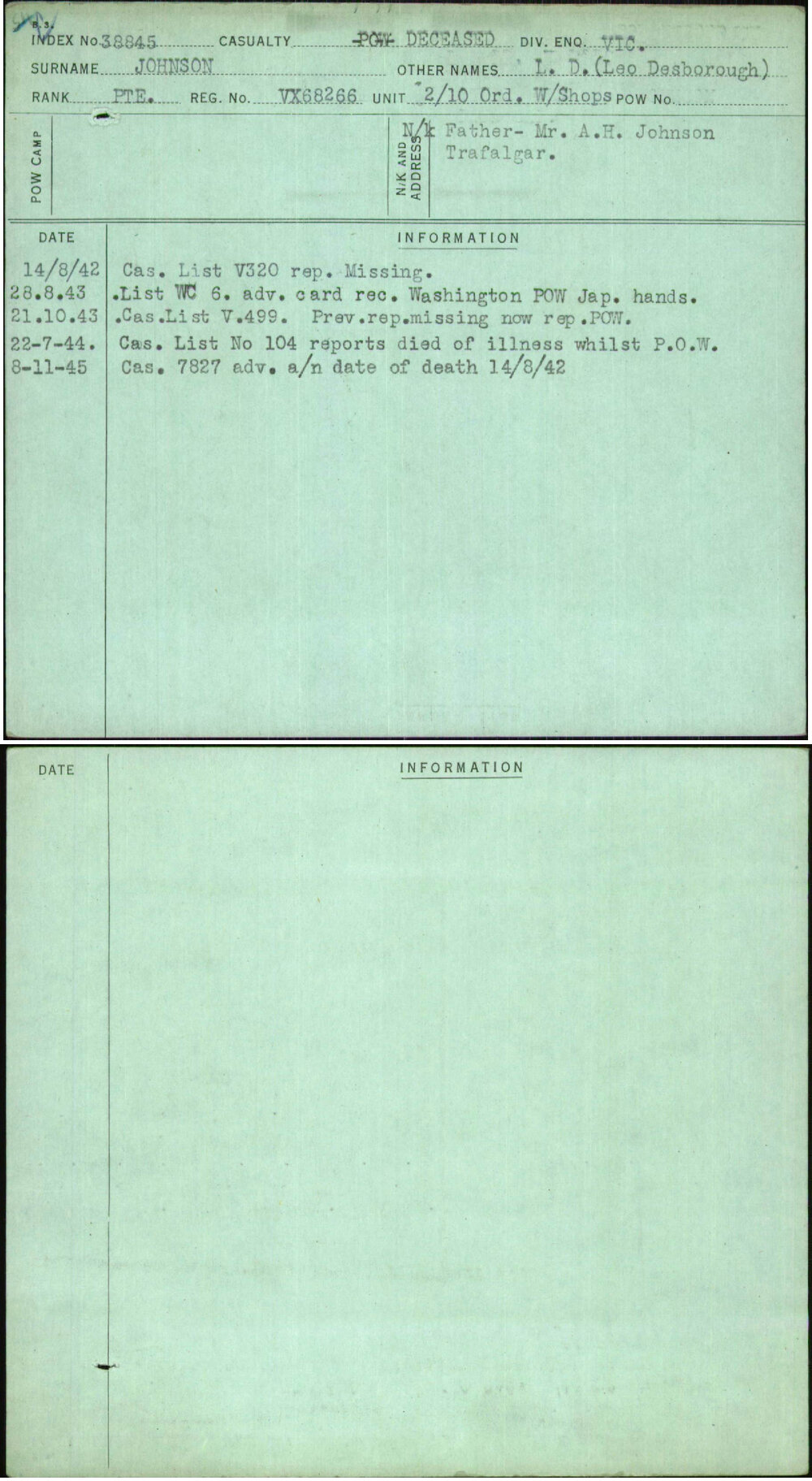 Johnson, L D (Leo Desborough), VX68266