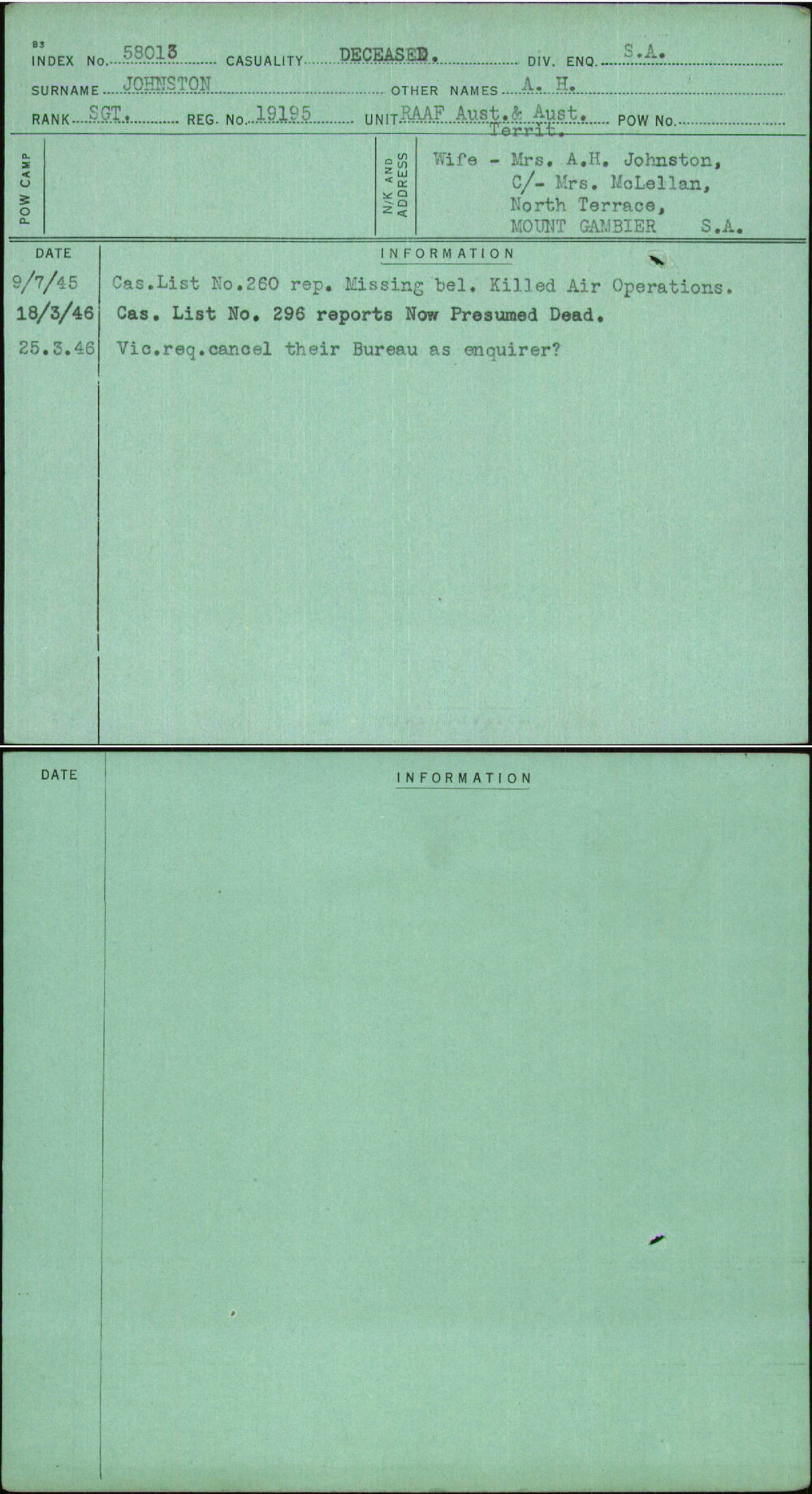 Johnston, A H, 19195
