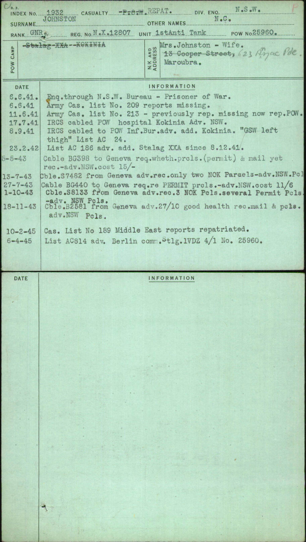 Johnston, N C, NX12807