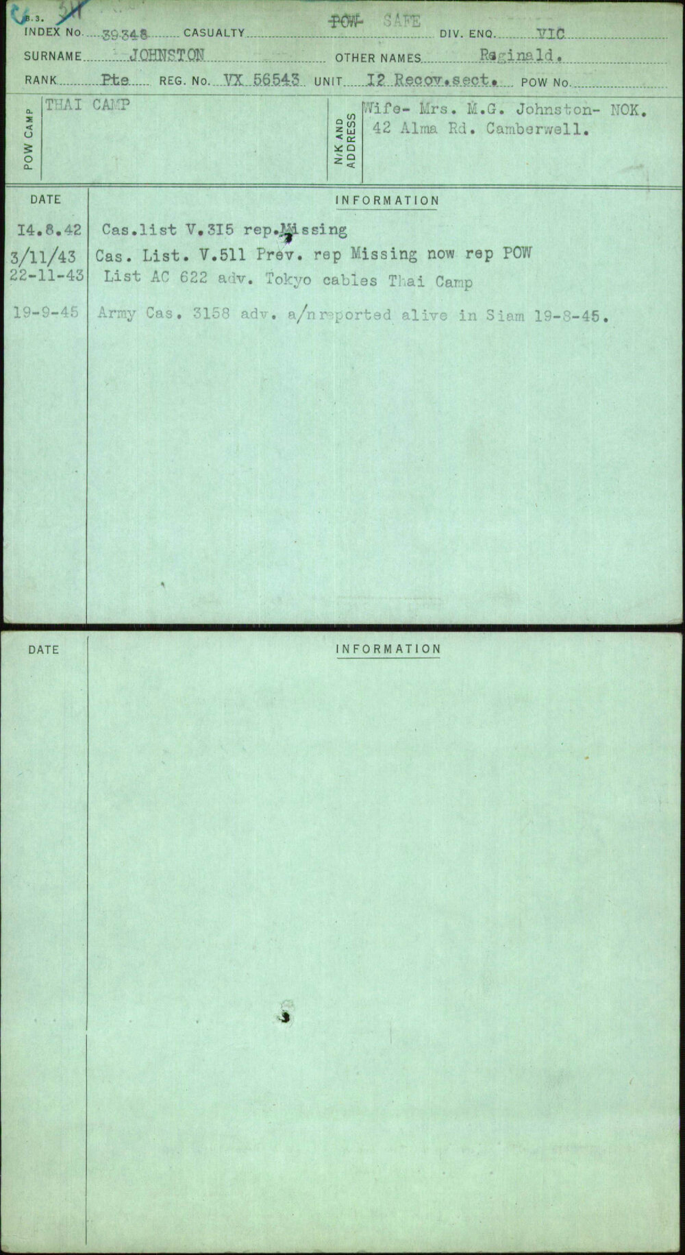 Johnston, Reginald, VX56543