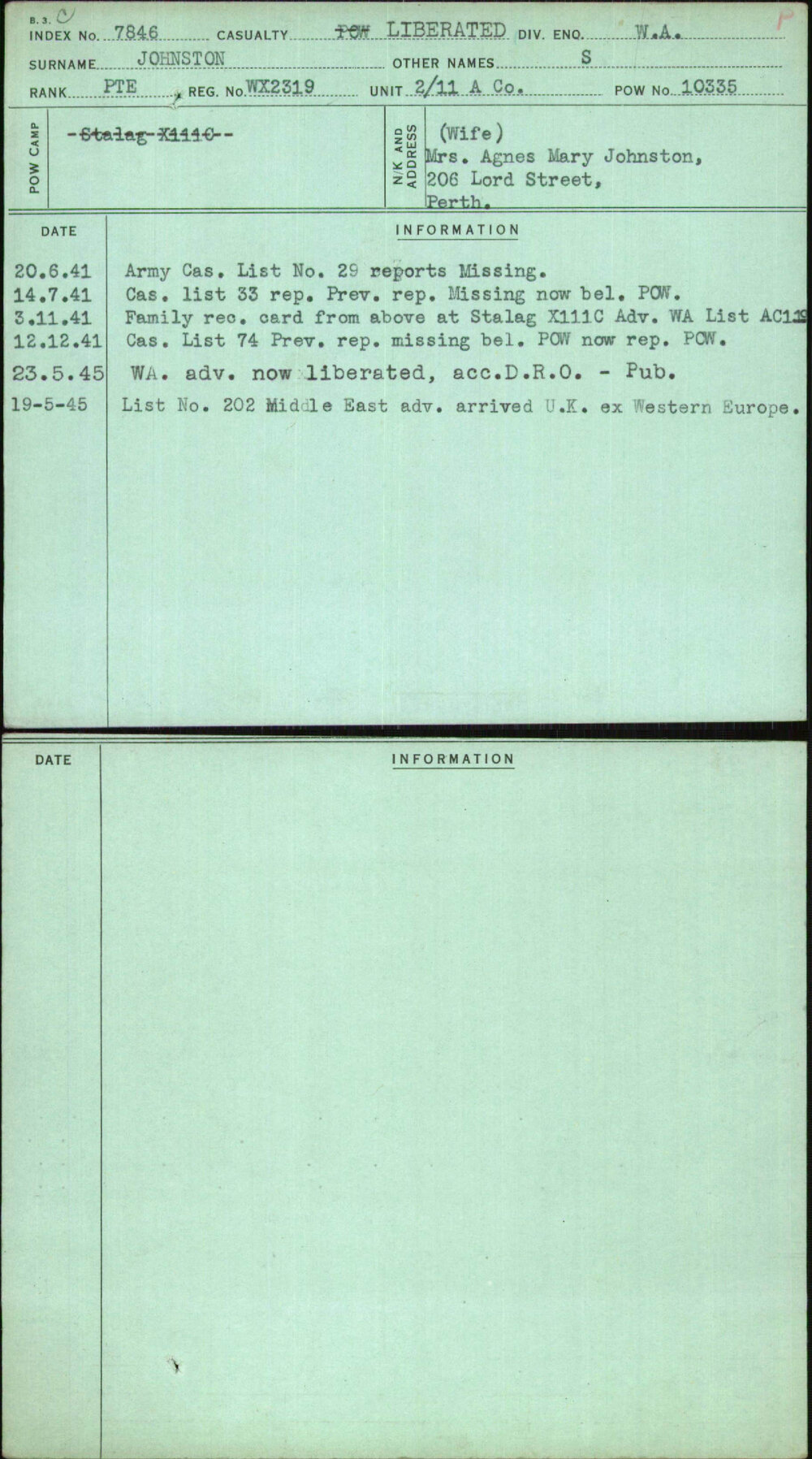 Johnston, S, WX2319