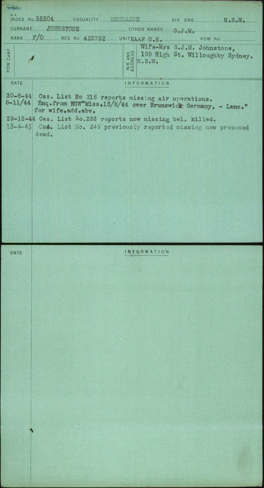 Johnstone, G J M, 423762