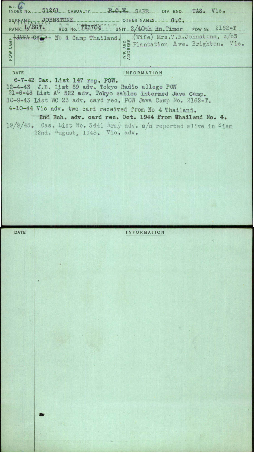 Johnstone, G C, TX3704