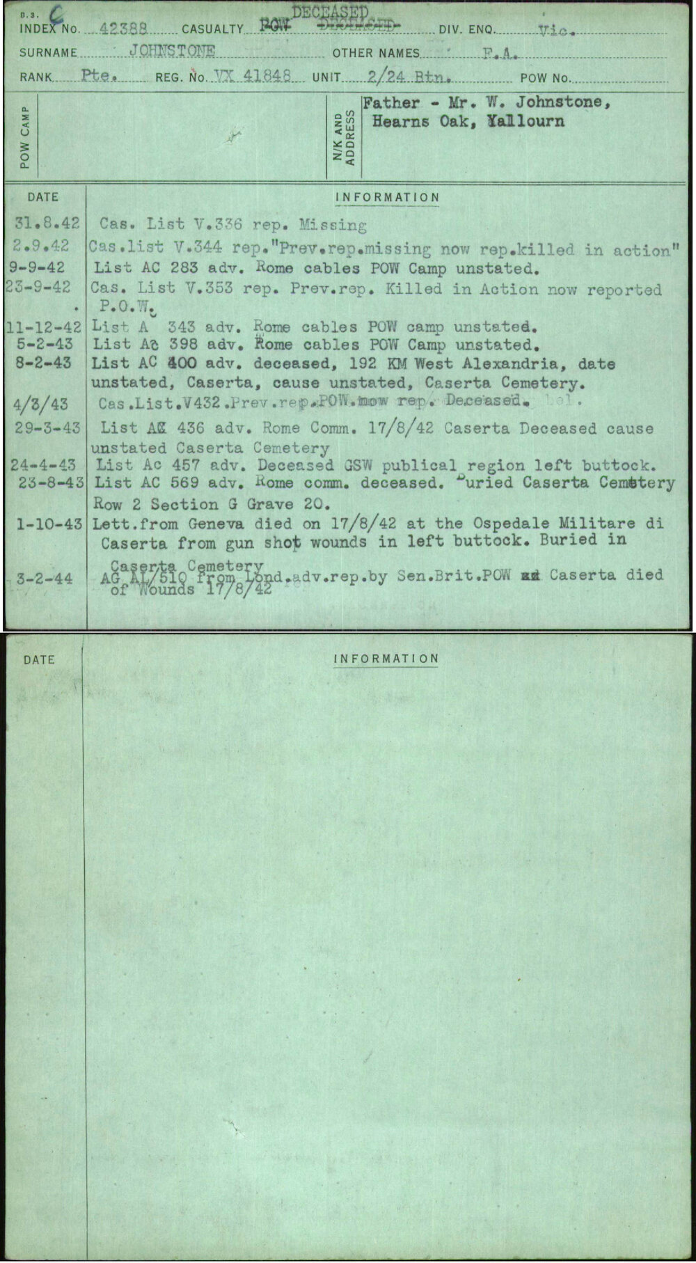 Johnstone, F A, VX41848