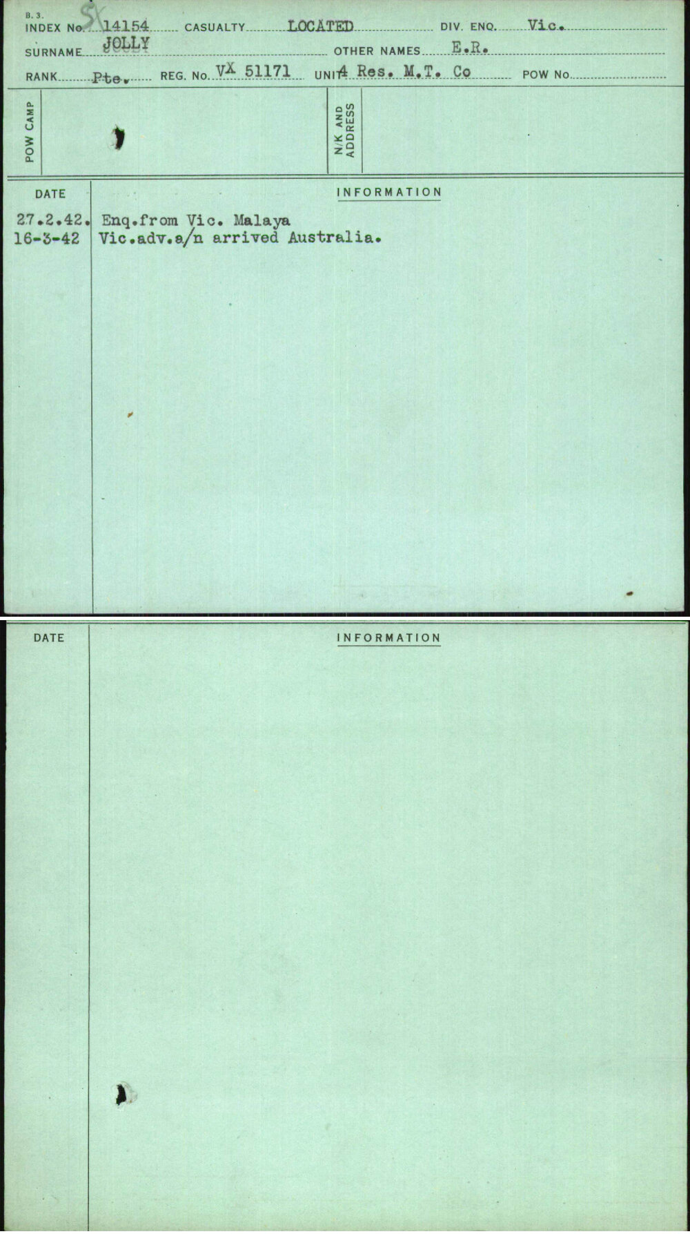 Jolly, E R, VX51171