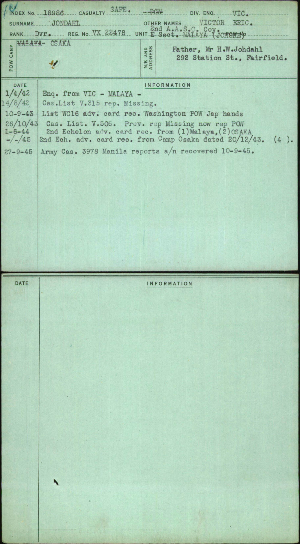 Jondahl, Victor Eric, VX22478