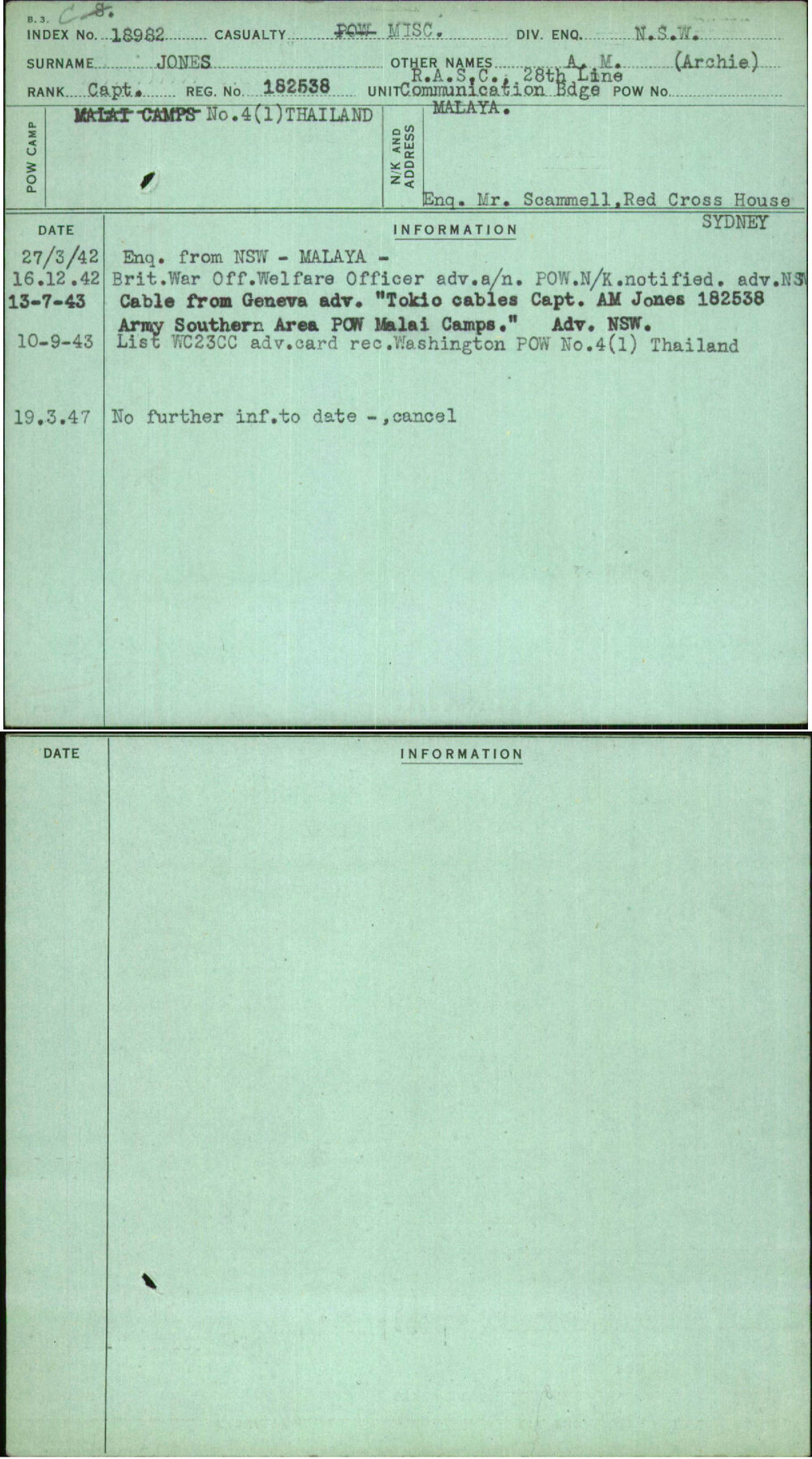 Jones, A M (Archie), 182538