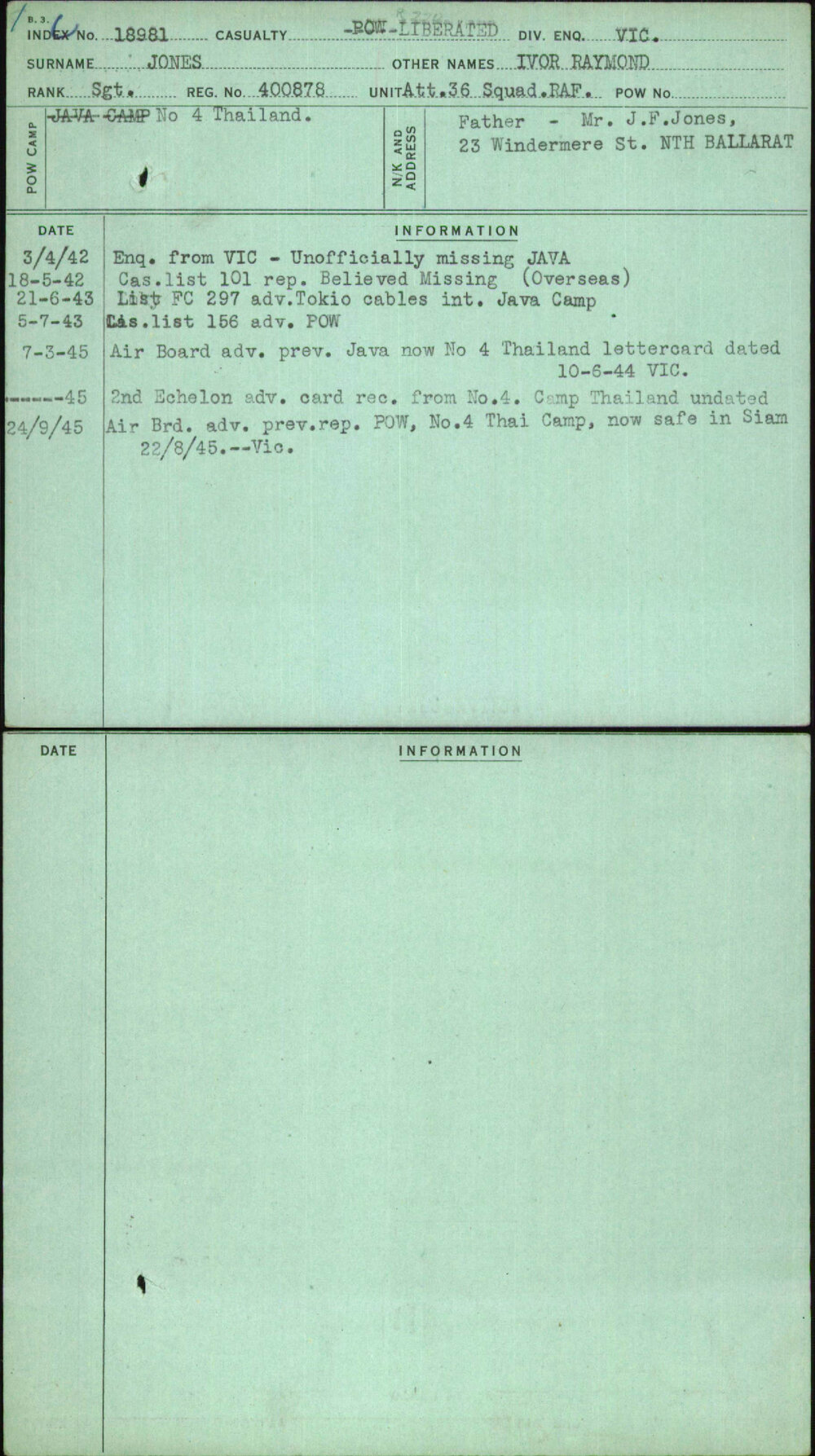 Jones, Ivor Raymond, 400878