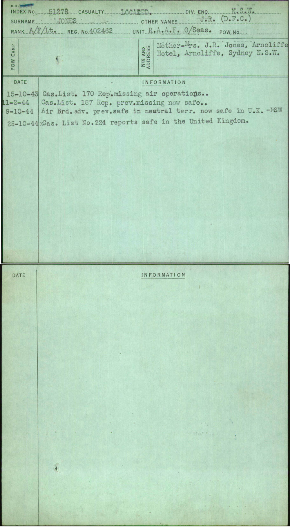 Jones, J R (D F C), 402462