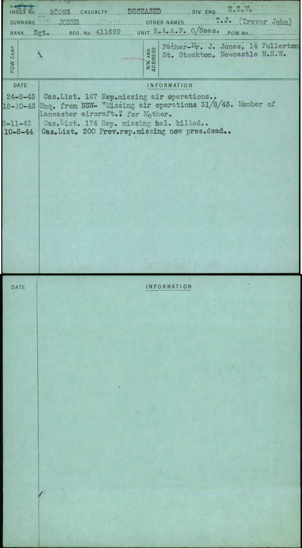 Jones, T J (Trevor John), 411699