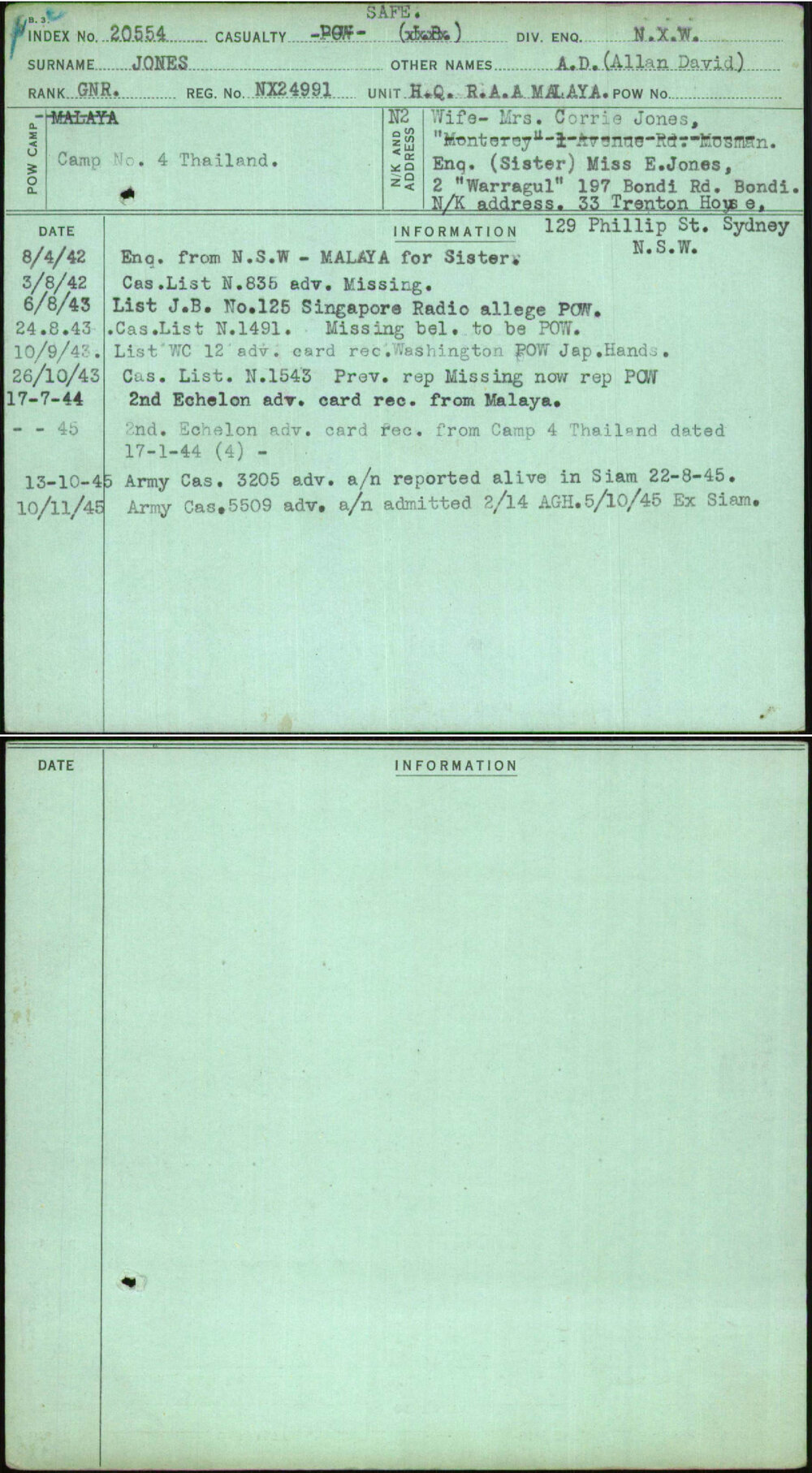 Jones, A D (Allan David), NX24991