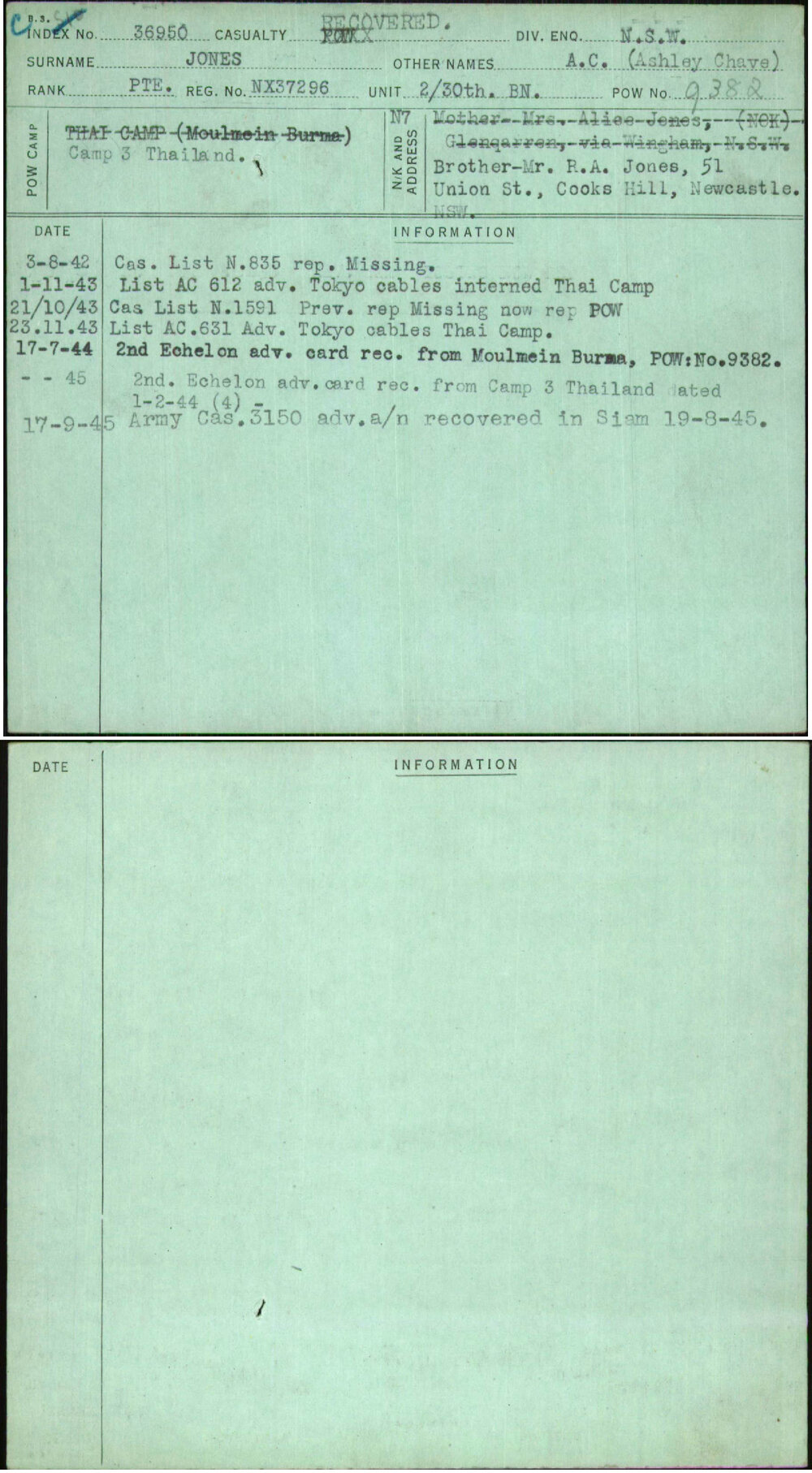 Jones, A C (Ashley Chave), NX37296