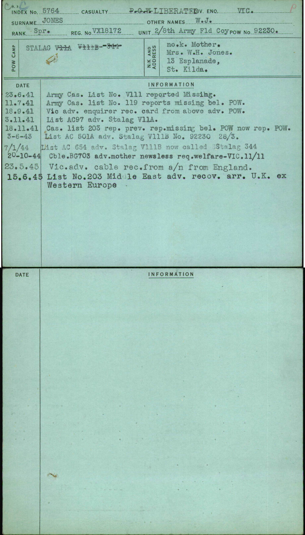 Jones, W J, VX18172