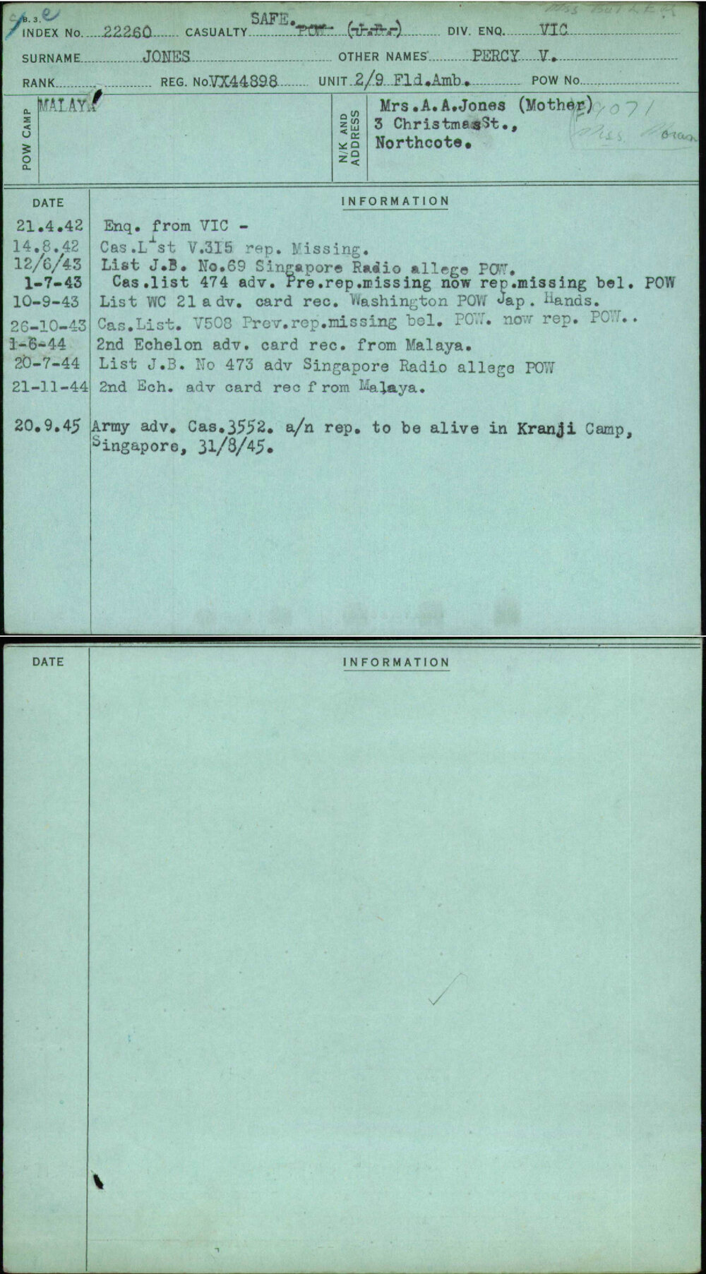 Jones, Percy V, VX44898