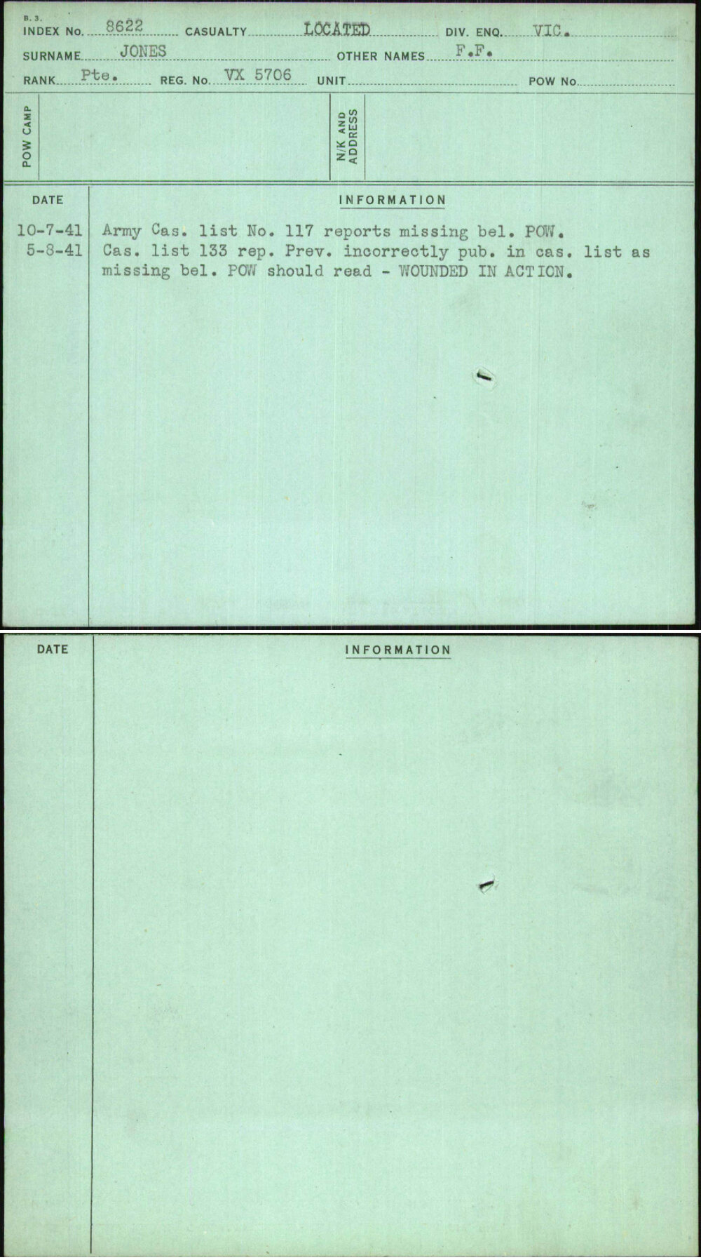 Jones, F F, VX5706