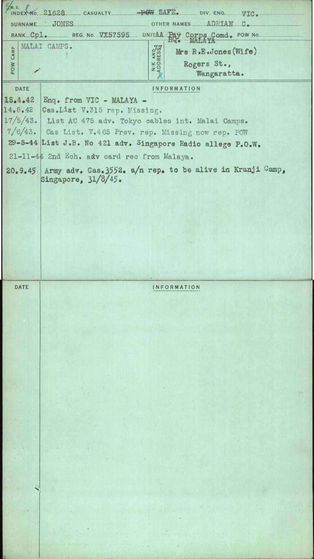 Jones, Adrian C, VX57595