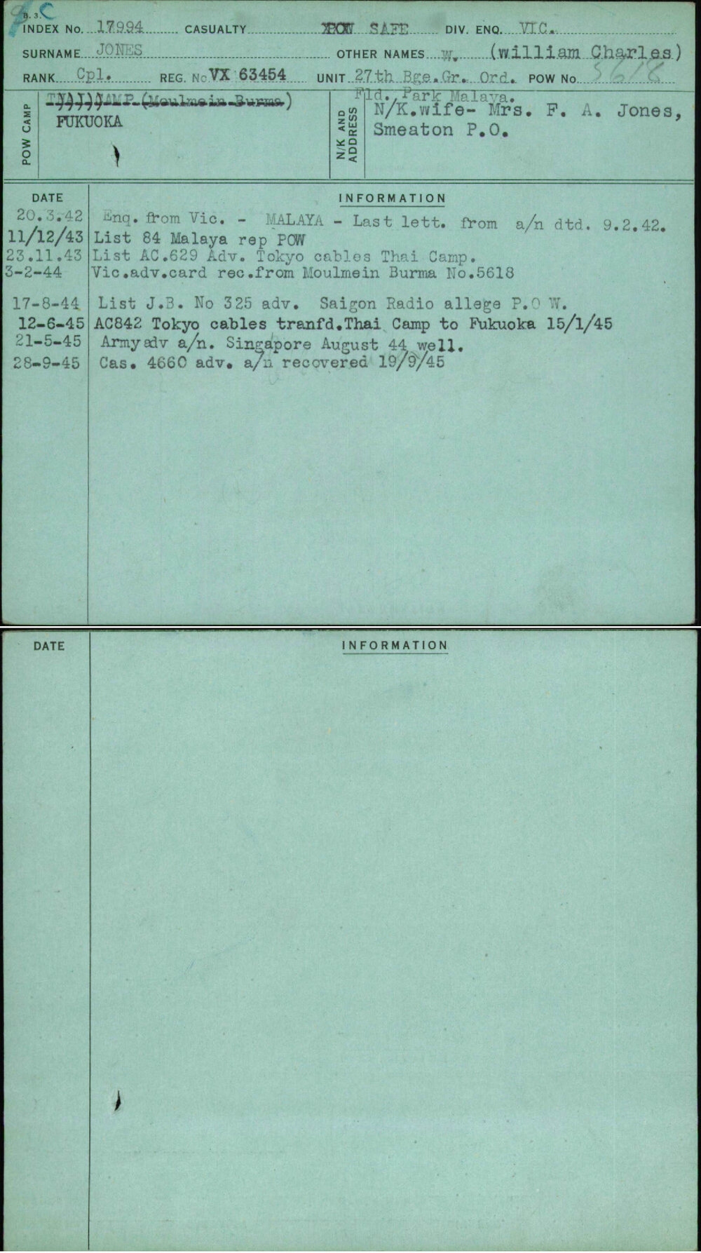 Jones, W (William Charles), VX63454